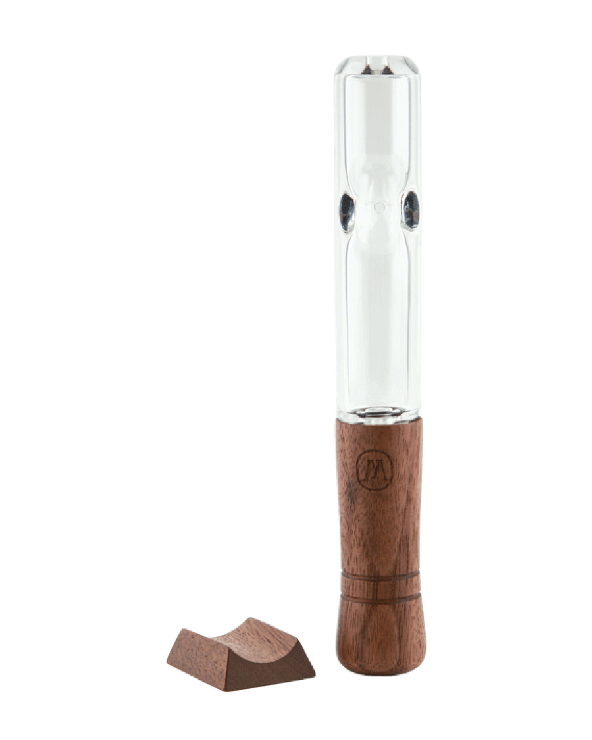 Marley Natural | Steamroller Heat Resistant Hand Pipe | 6.5in Long - Glass - Black Walnut - 1