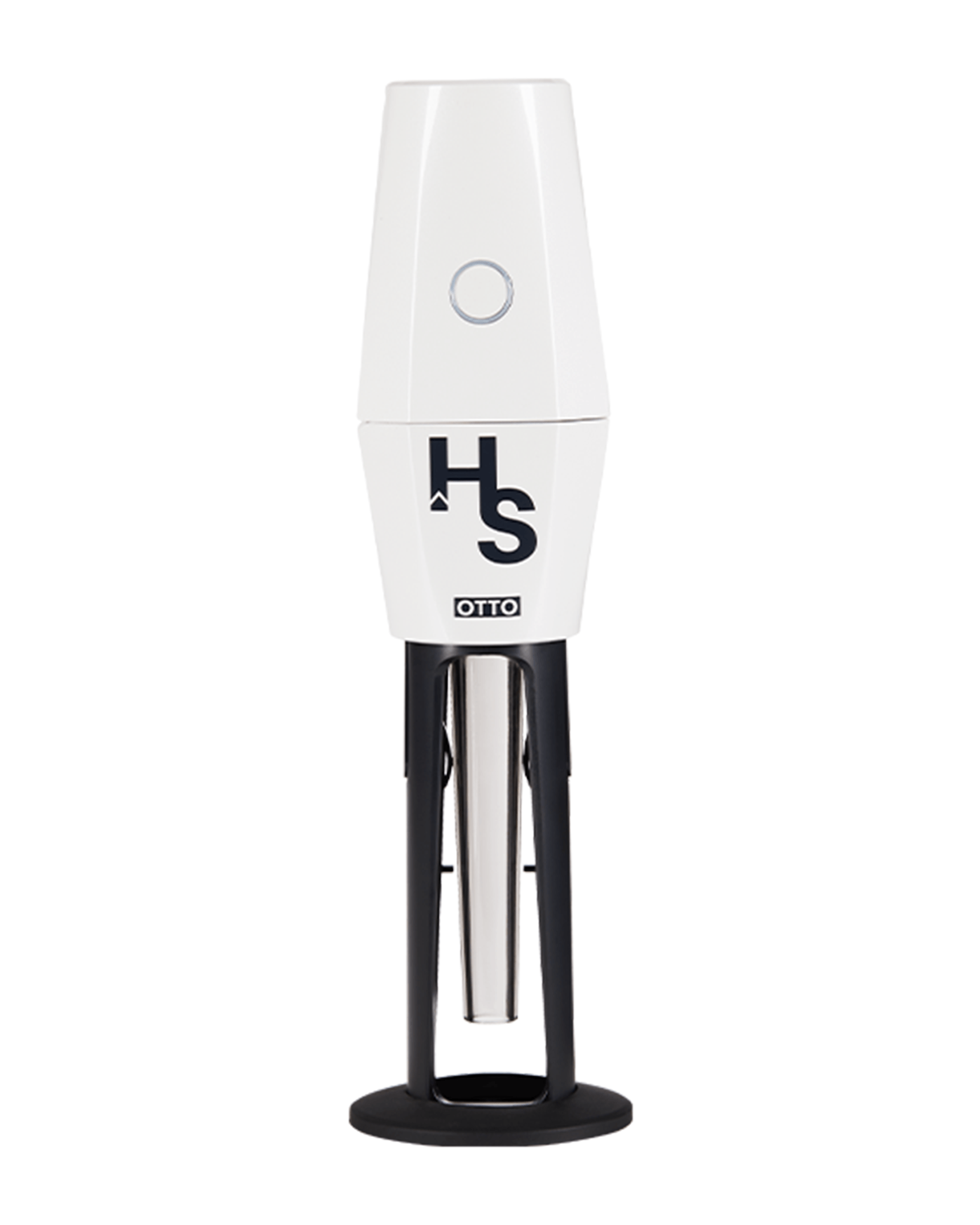 Higher Standards | Banana Bros. Otto Plastic Automatic Electric Grinder | 11.5in Tall - Button Activated - White - 1