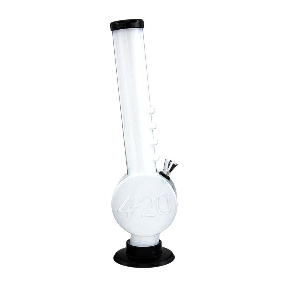 Straight Neck Acrylic Egg Water Pipe | 12in Tall - Grommet Bowl - Assorted - 6