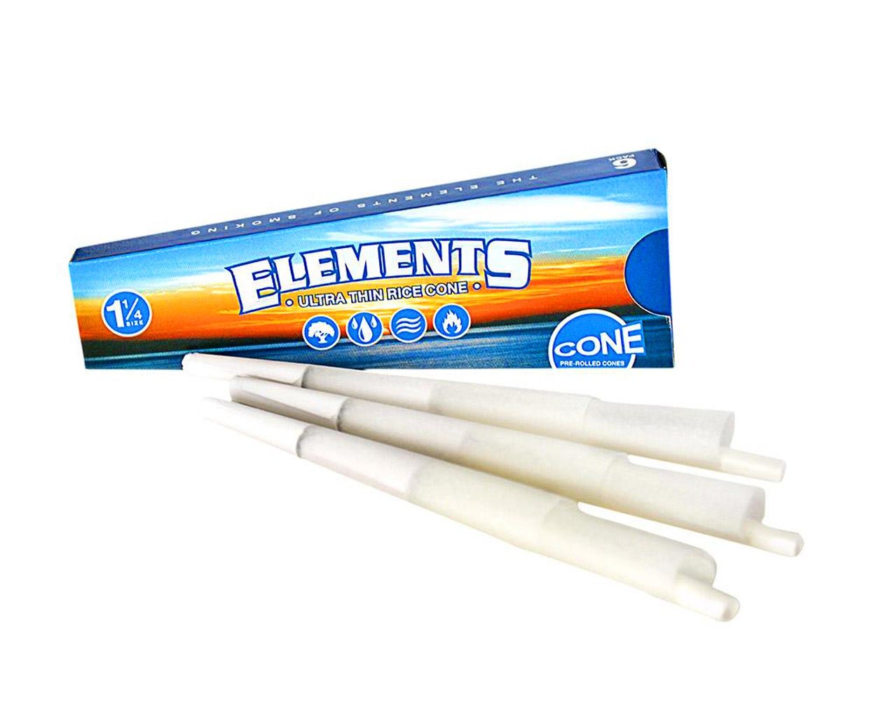 ELEMENTS | 'Retail Display' Ultra Thin Pre-Rolled Rice Cones | 84mm - Rice Paper - 180 Count - 4