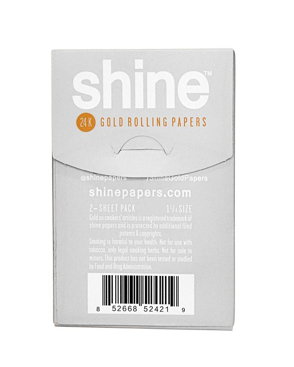 SHINE | 24K Gold 1 1/4 Size Rolling Papers | 83mm - Edible Gold - 2 Count - 2