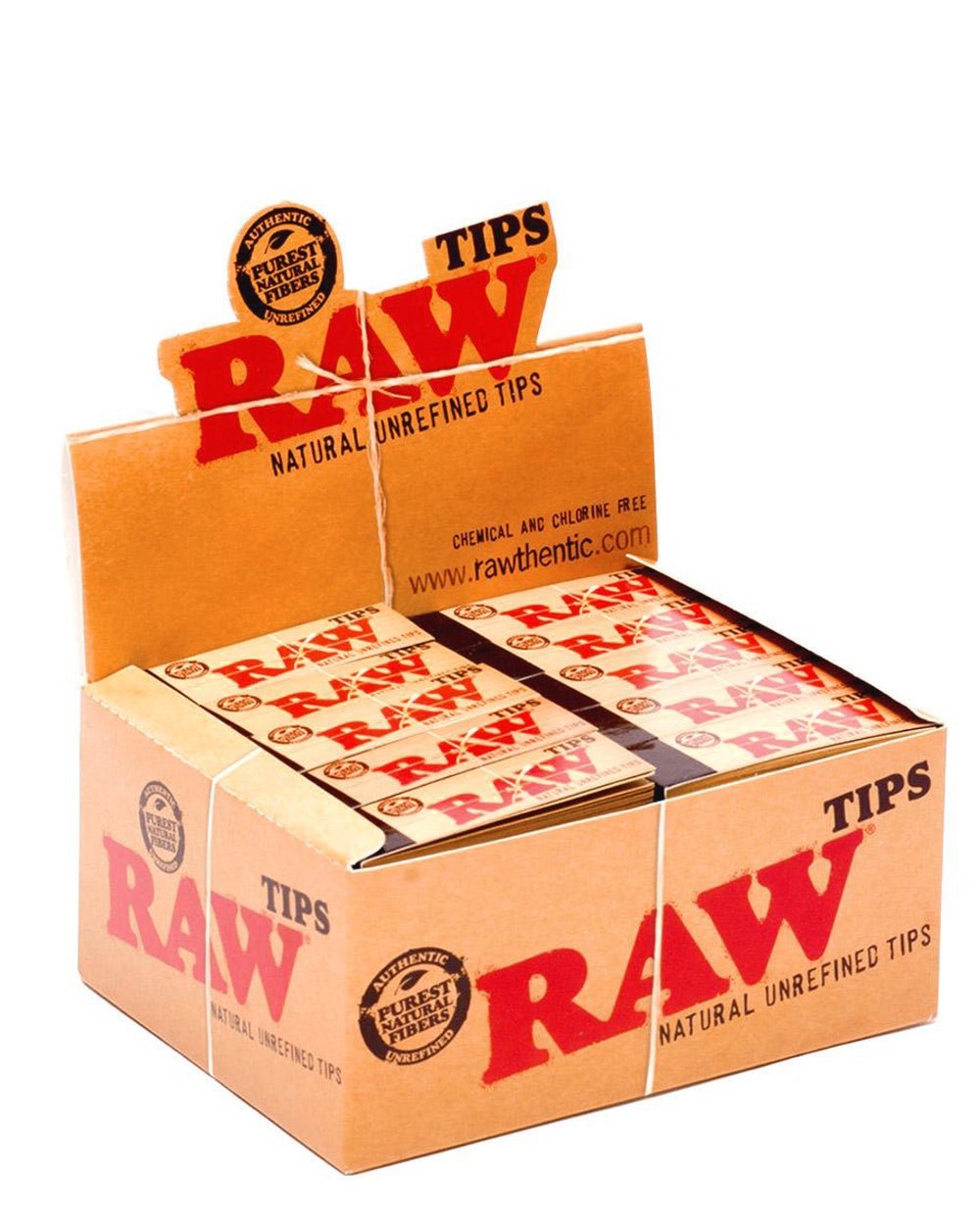 RAW | 'Retail Display' Rolling Paper Tips | Natural Paper - 50 Count - 1