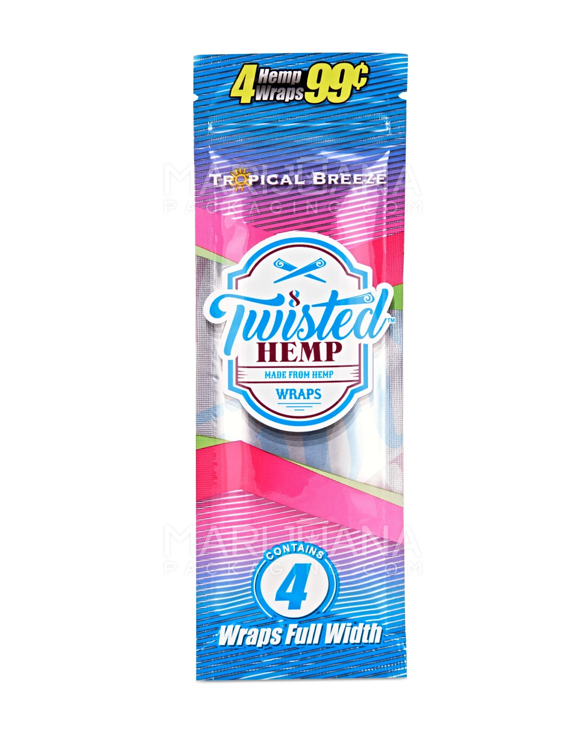 TWISTED HEMP | 'Retail Display' Blunt Wraps | 100mm - Tropical Breeze - 15 Count - 3