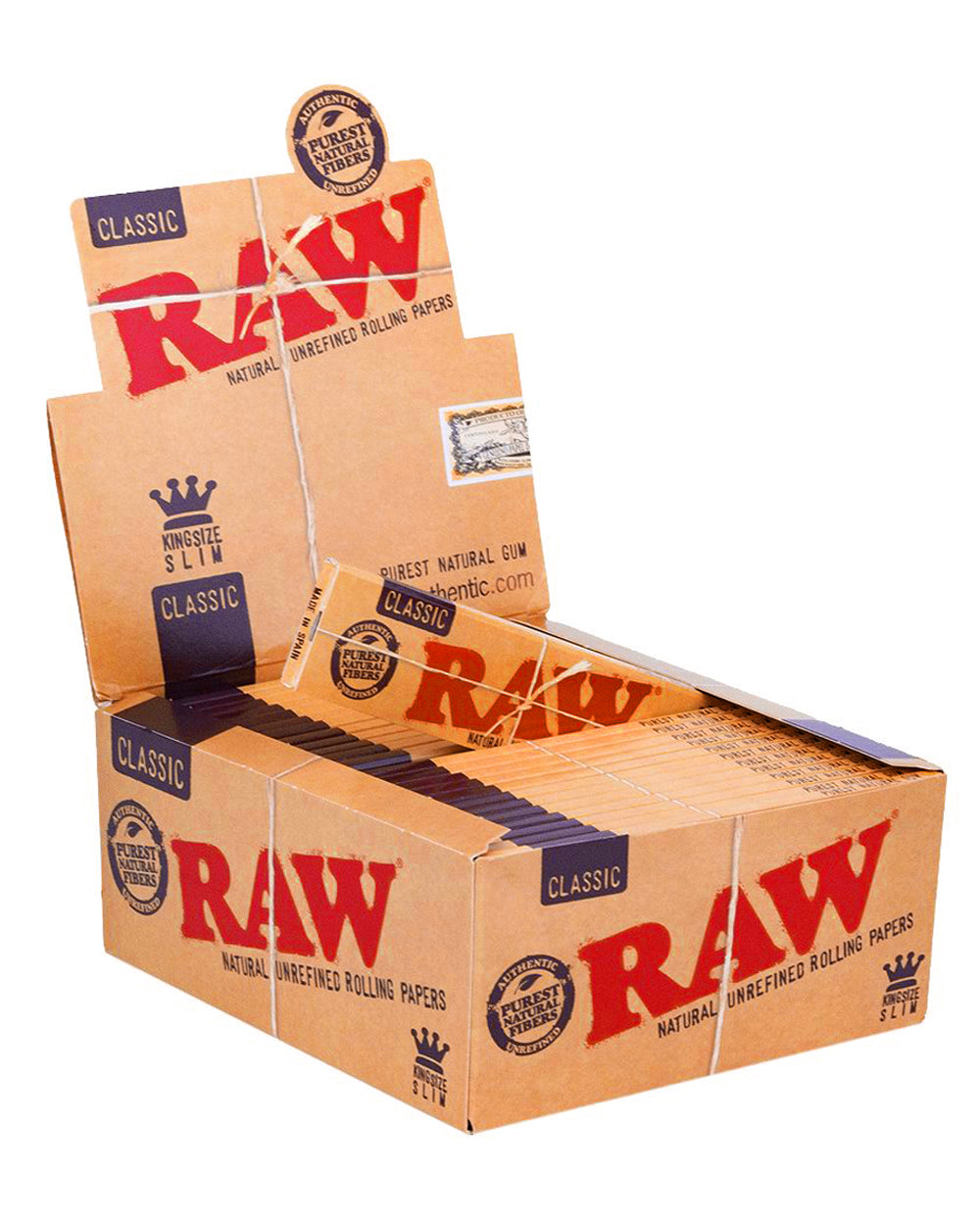RAW | 'Retail Display' King Size Slim Ultra Thin Rolling Papers | 110mm - Classic - 50 Count - 1