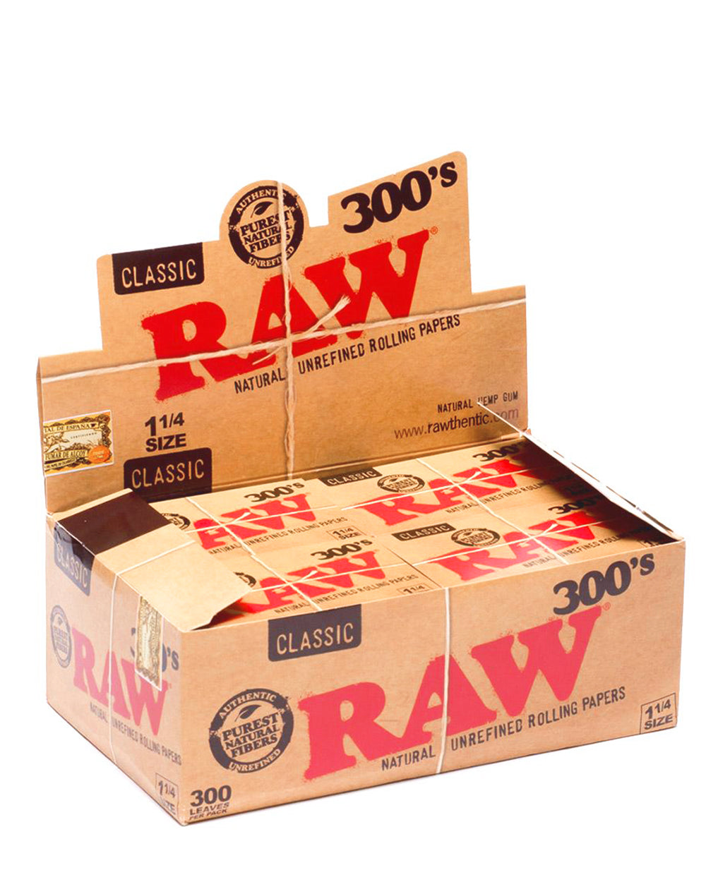 RAW | 'Retail Display' 300's 1 1/4 Size Rolling Papers | 83mm - Classic - 40 Count - 1