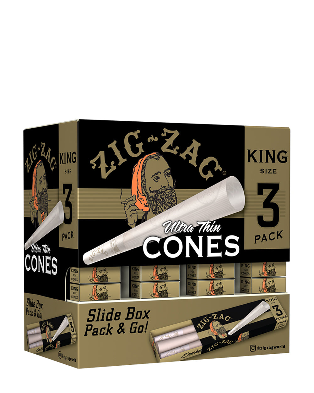 ZIG ZAG | 'Retail Display' King Size Pre-Rolled Cones Promo Pack | 109mm - White Paper - 36 Count - 1