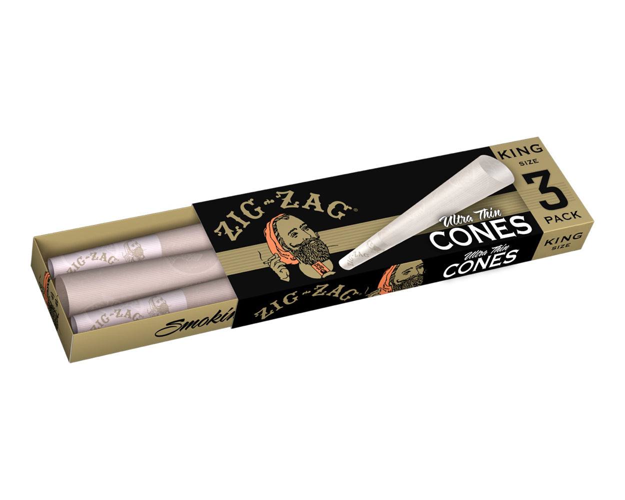 ZIG ZAG | 'Retail Display' King Size Pre-Rolled Cones Promo Pack | 109mm - White Paper - 36 Count - 2