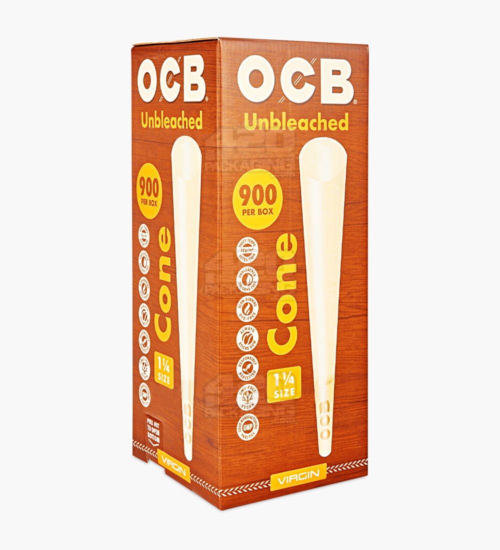 84mm OCB Virgin 1 1/4 Size Cones - 26mm Filter (0.6 Grams) 900/Box - 1