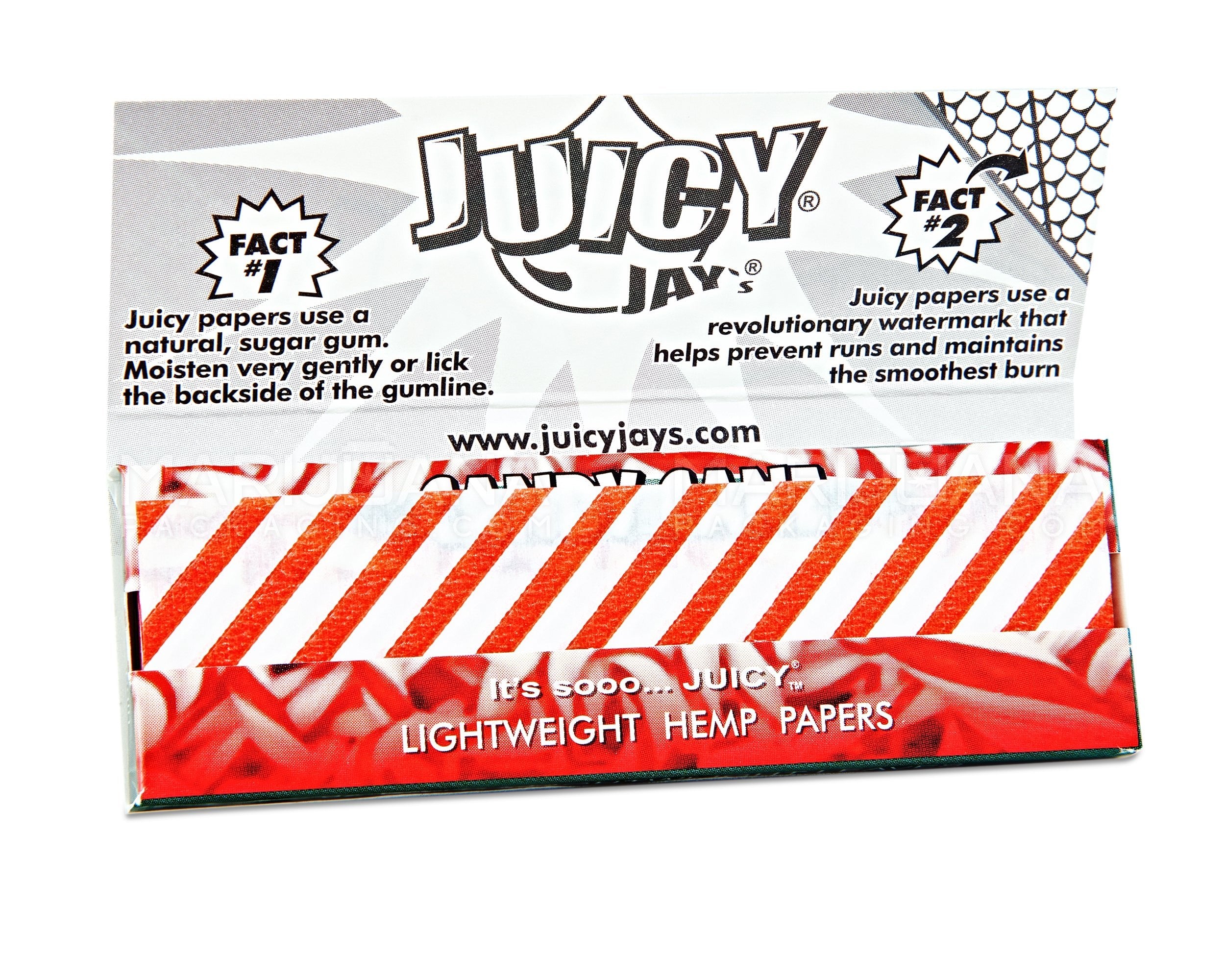 JUICY JAY'S | 'Retail Display' 1 1/4 Size Hemp Rolling Papers | 76mm - Candy Cane - 24 Count - 3