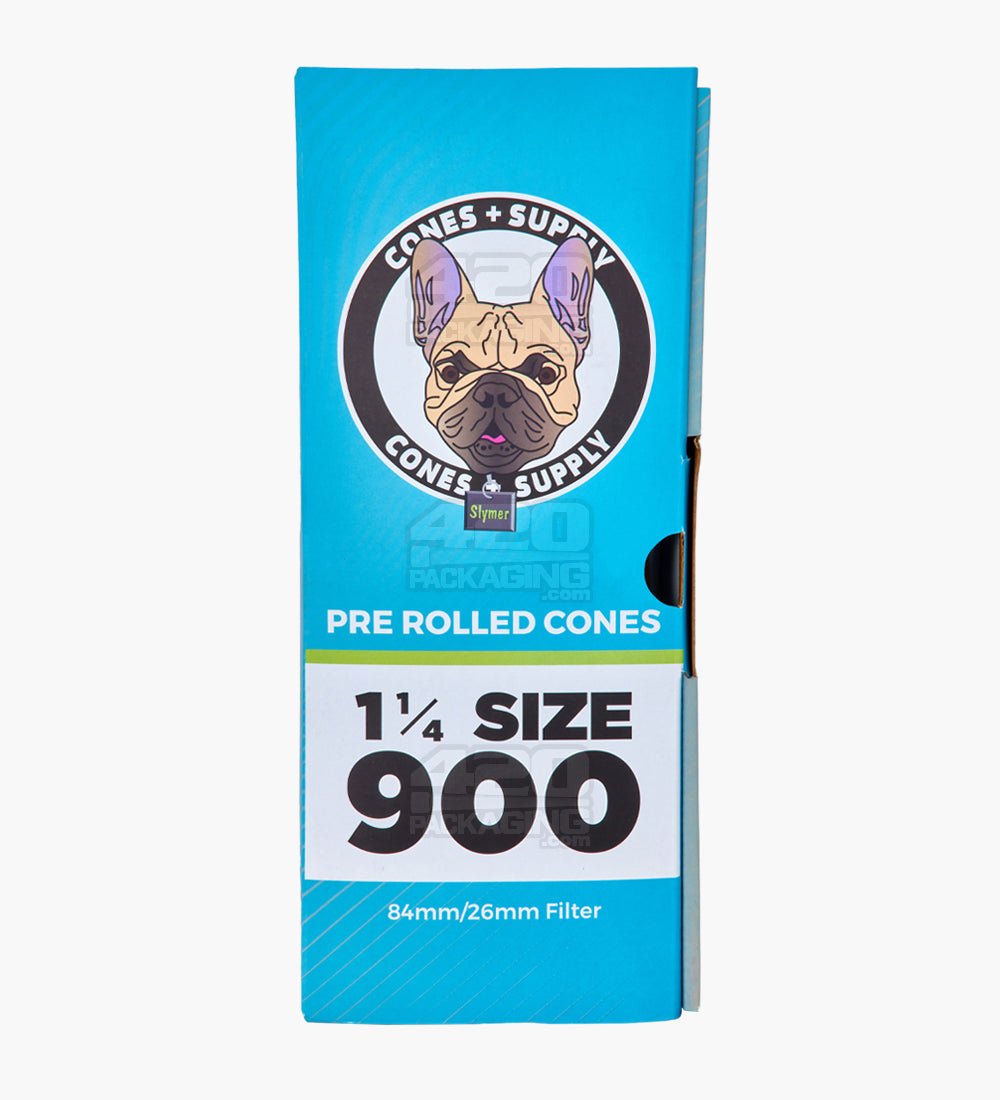 Cones + Supply 84mm 1 1/4 Sized Pre Rolled Classic White Paper Cones 900/Box - 5