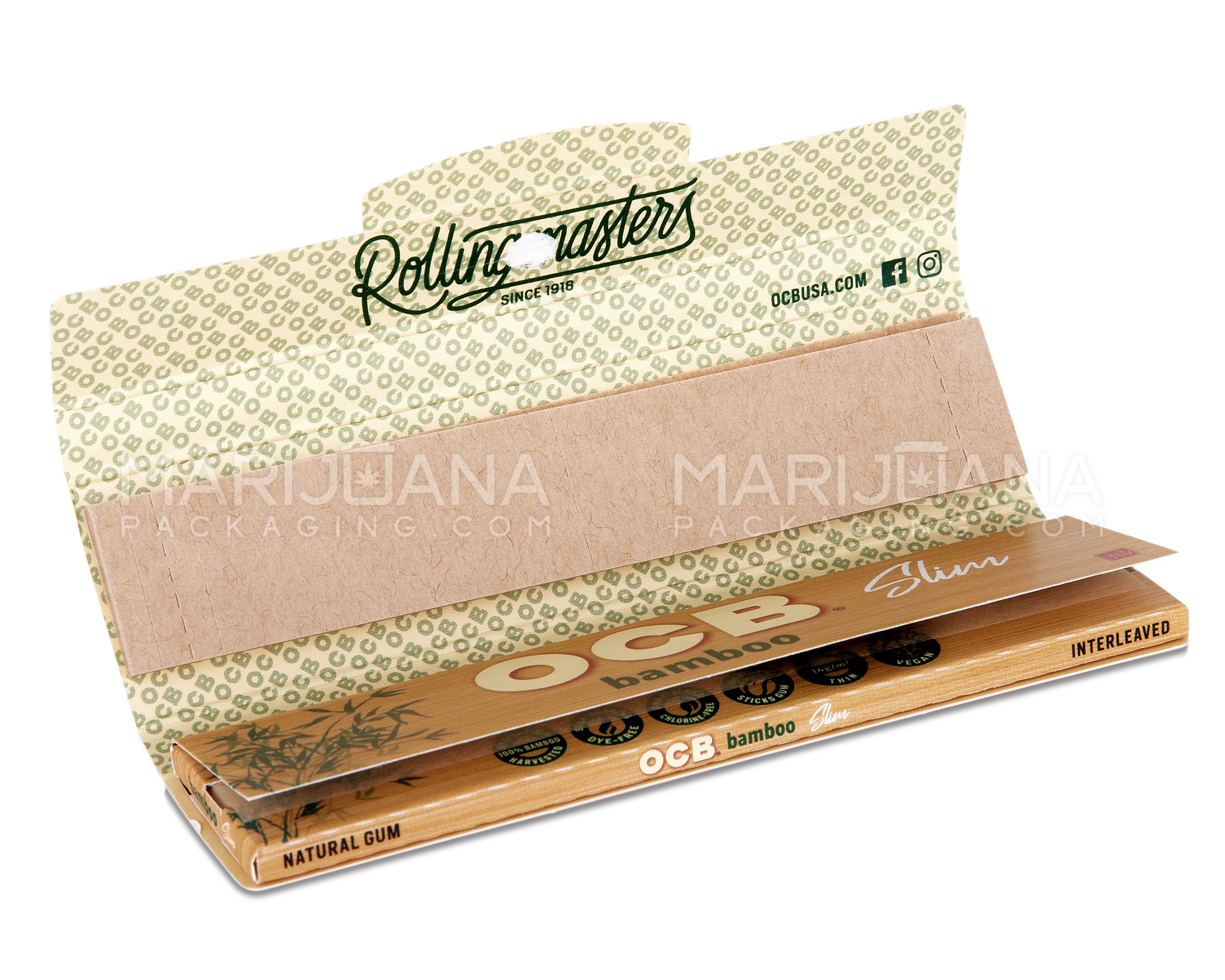 OCB | 'Retail Display' Slim Rolling Papers + Filter Tips | 109mm - Bamboo - 24 Count - 4