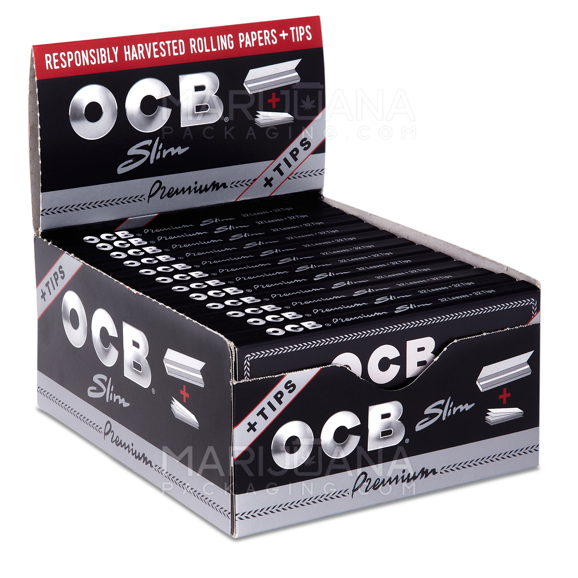 OCB | 'Retail Display' Slim Rolling Papers + Filter Tips | 109mm - Premium - 24 Count - 1