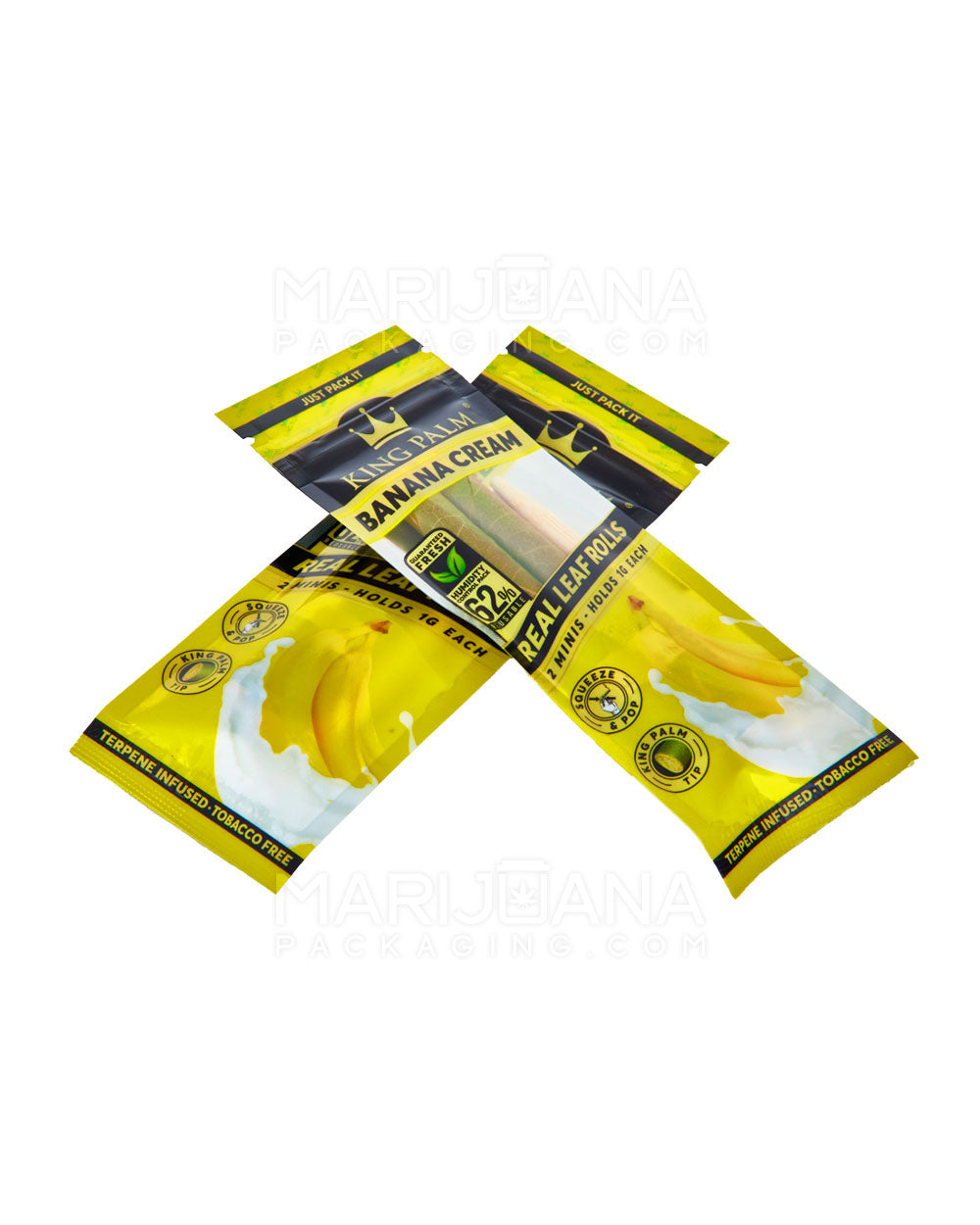 KING PALM | 'Retail Display' Natural Leaf Mini Rolls Blunt Wraps | 85mm - Banana Cream - 20 Count - 4