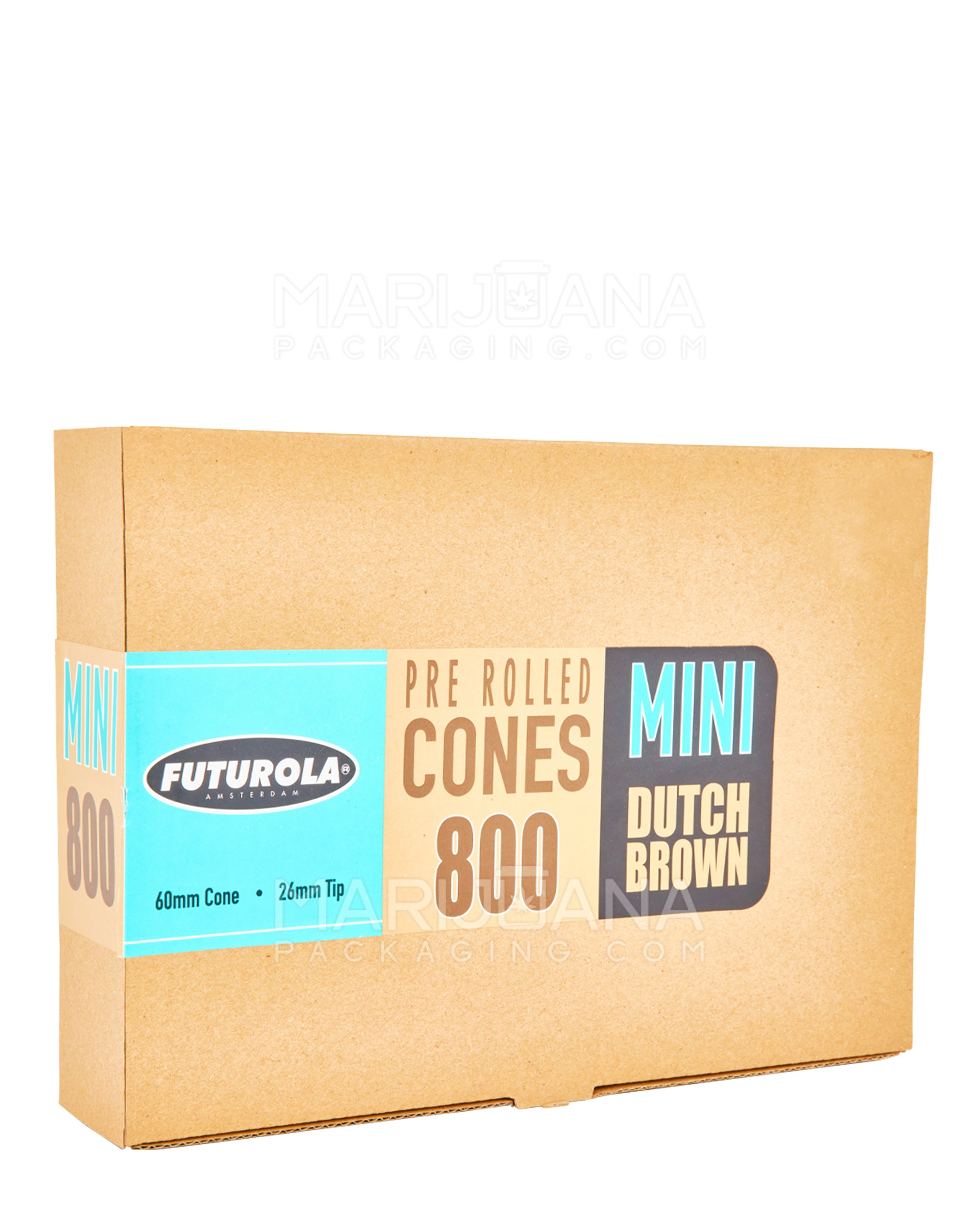 FUTUROLA | Mini Size Pre-Rolled Cones | 60mm - Dutch Brown Paper - 800 Count - 1
