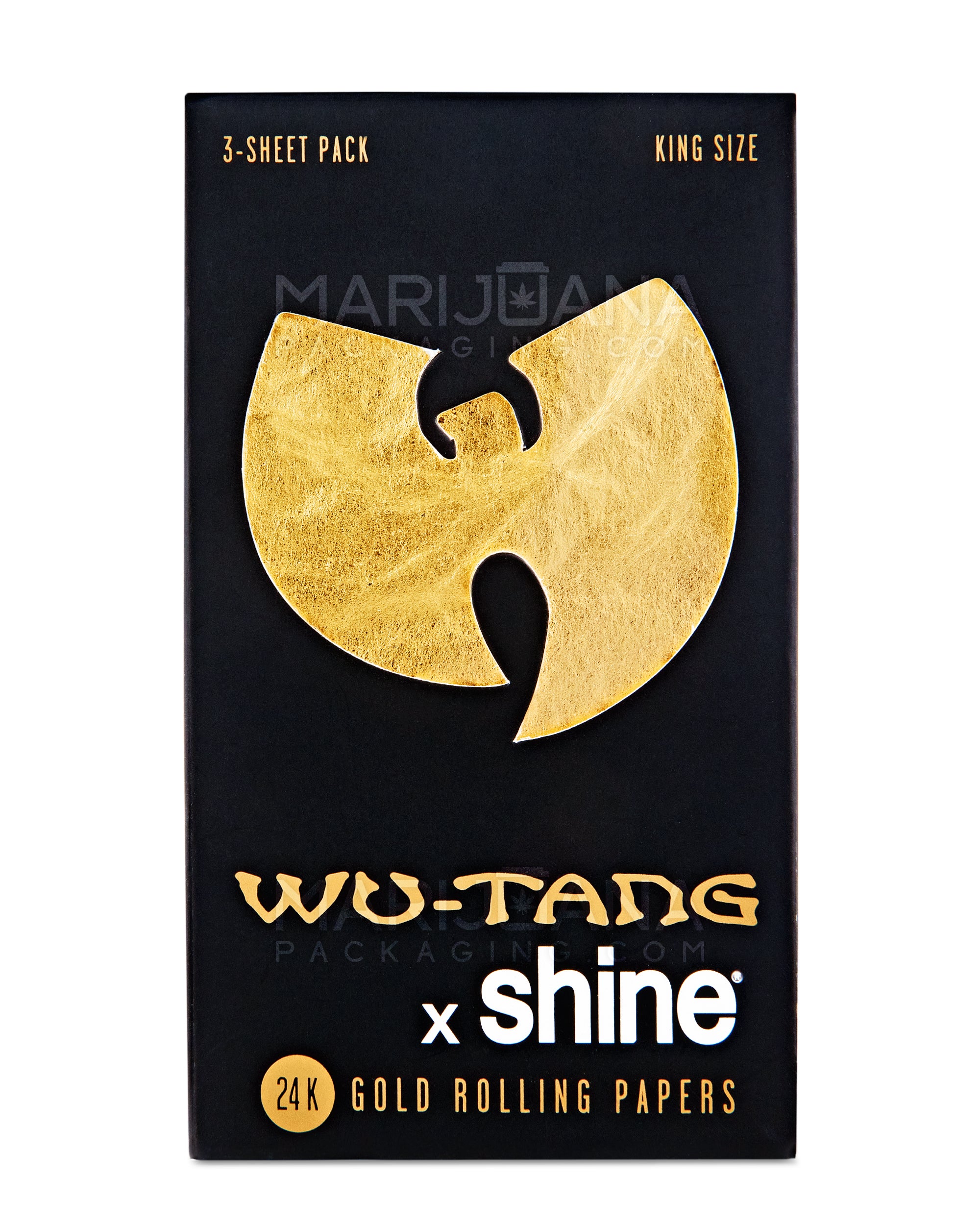 SHINE | Wu-Tang 24K Gold King Size Rolling Papers | 100mm - Edible Gold - 3 Count - 1