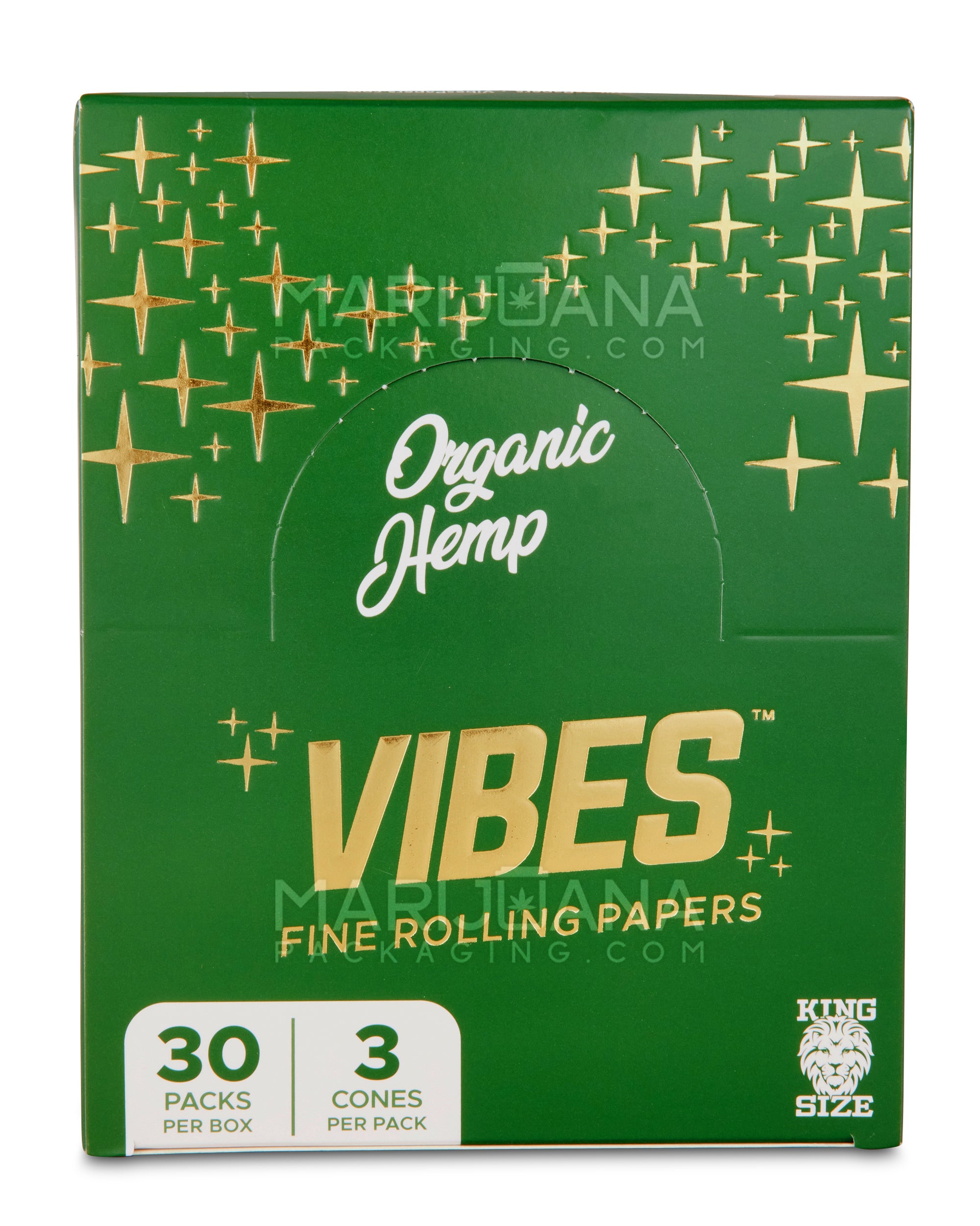 VIBES | 'Retail Display' King Size Organic Hemp Pre-Rolled Cones | 109mm - Hemp Paper - 30 Count - 4