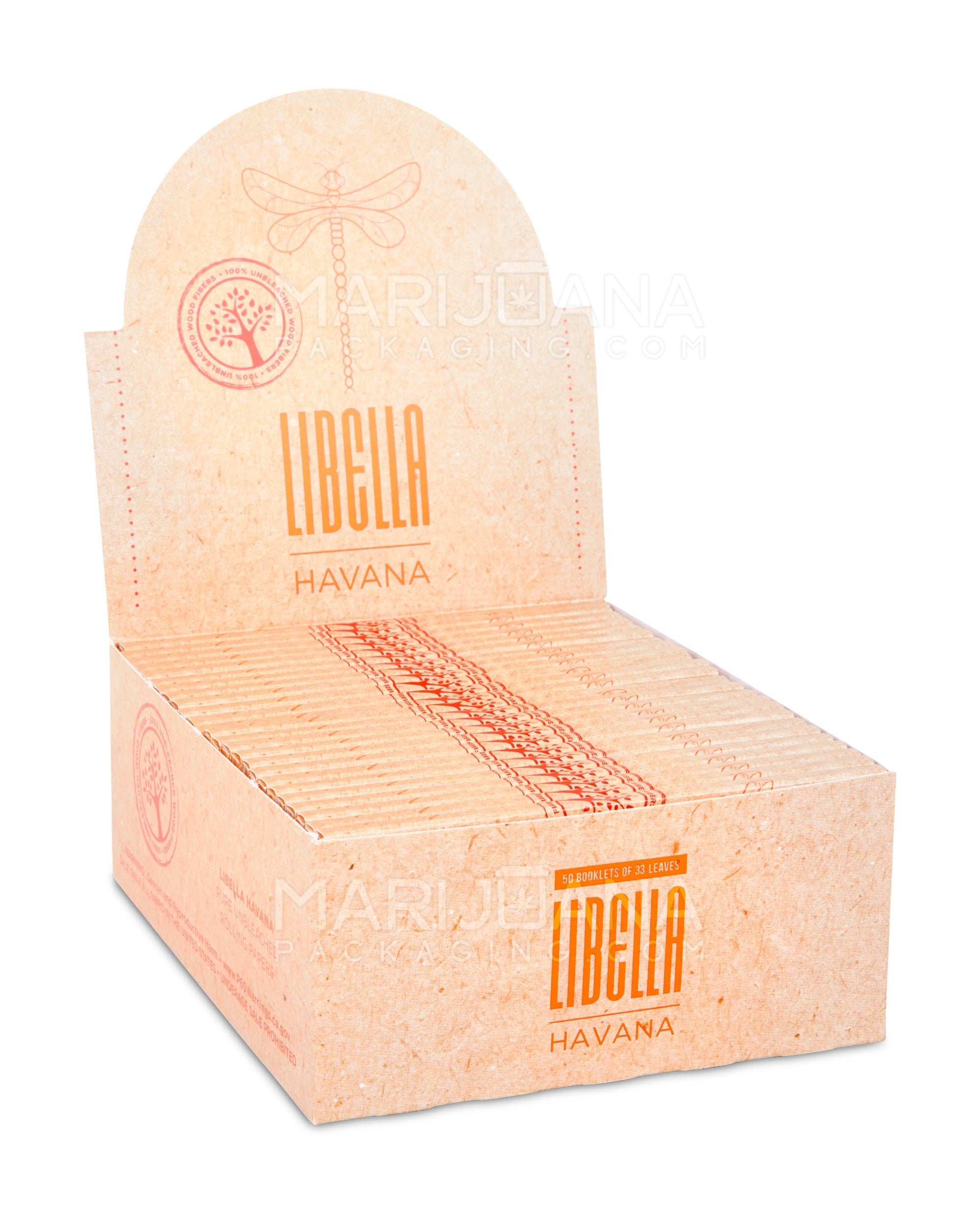 LIBELLA | 'Retail Display' King Size Slim Natural Unbleached Rolling Papers | 108mm - Havana - 50 Count - 1