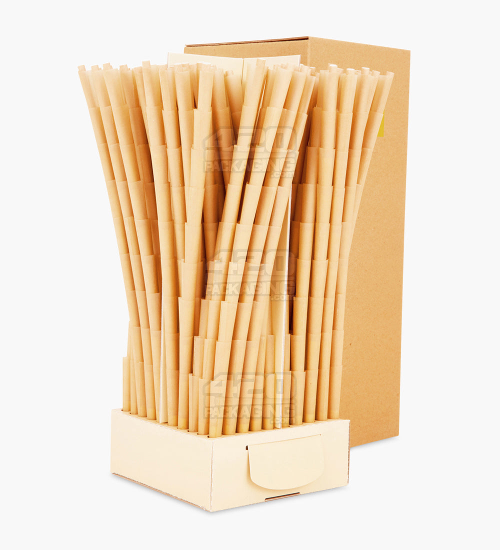 Unbleached Brown 84mm Pre Rolled Paper Cones 900/Box - 1