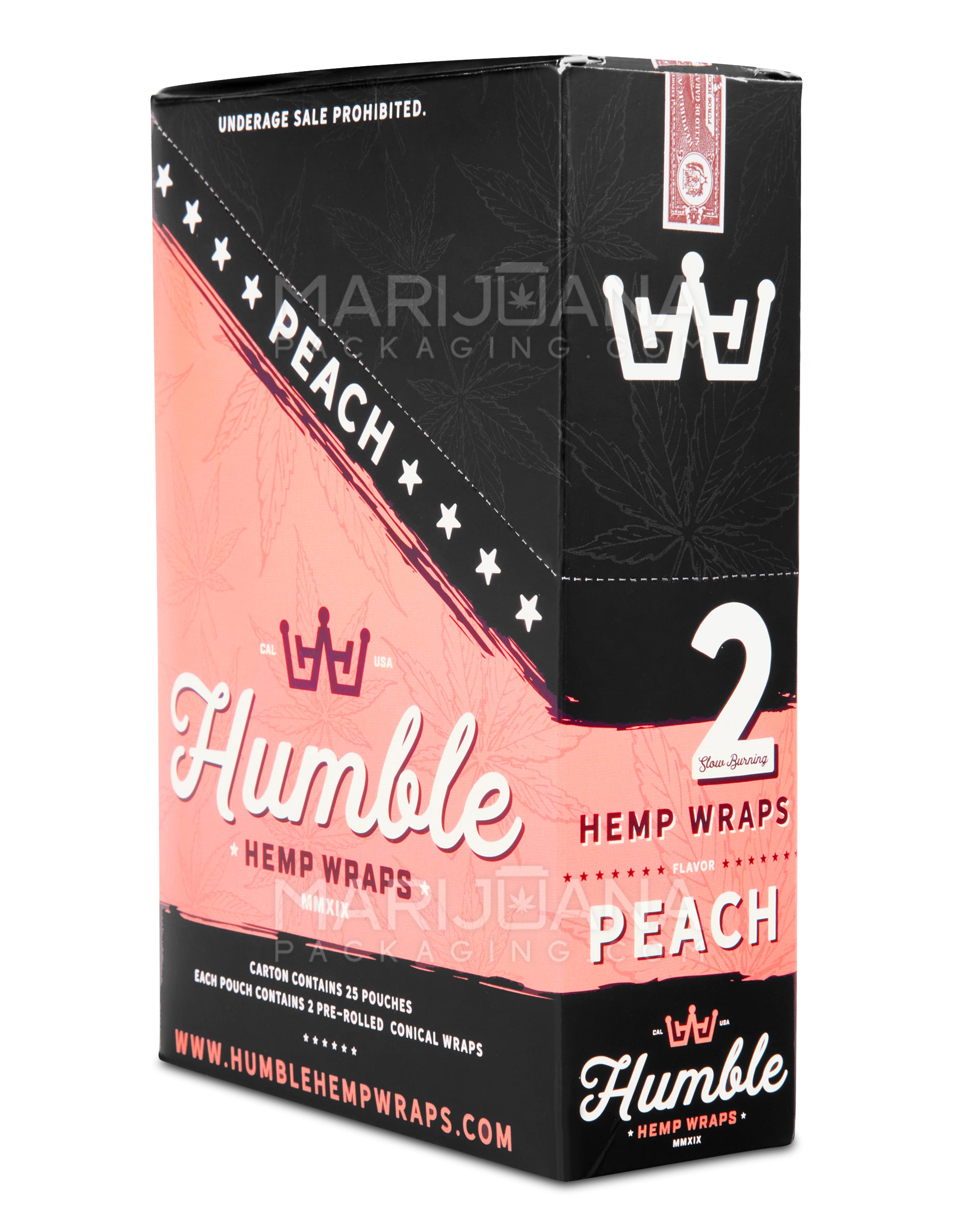 HUMBLE | 'Retail Display' Natural Hemp Blunt Wraps | 108mm - Peach - 25 Count - 4