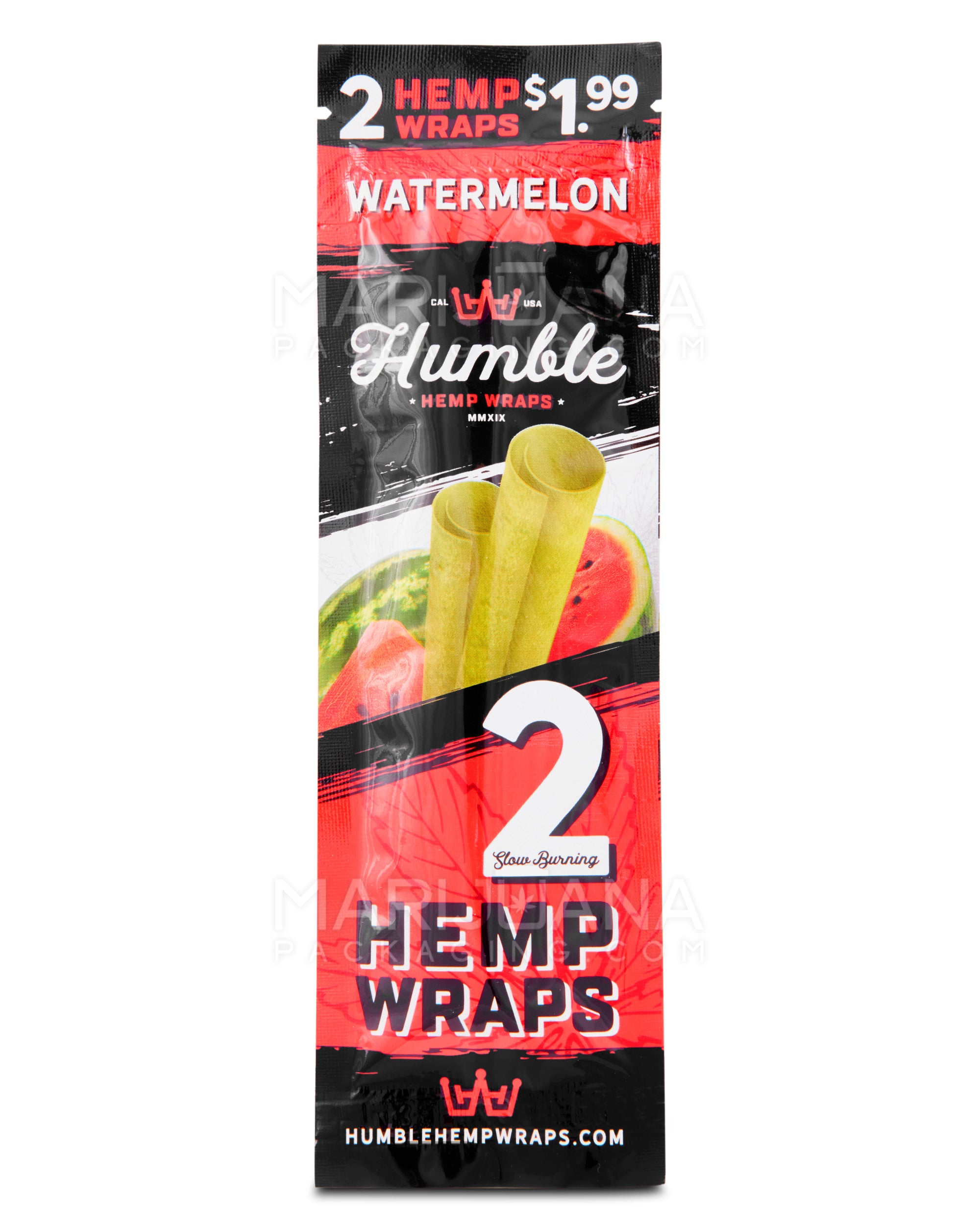 HUMBLE | 'Retail Display' Natural Hemp Blunt Wraps | 108mm - Watermelon - 25 Count - 2