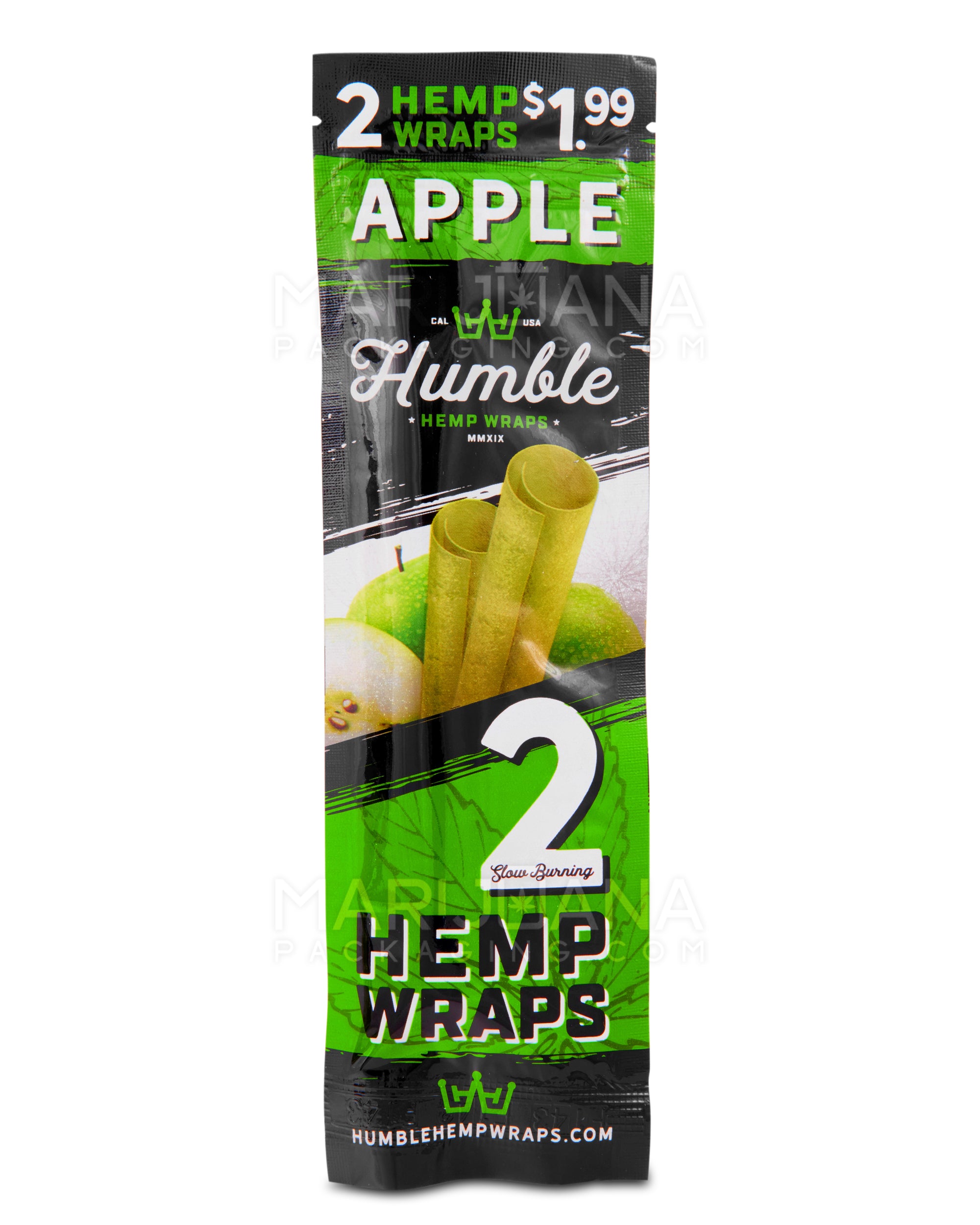 HUMBLE | 'Retail Display' Natural Hemp Blunt Wraps | 108mm - Apple - 25 Count - 2