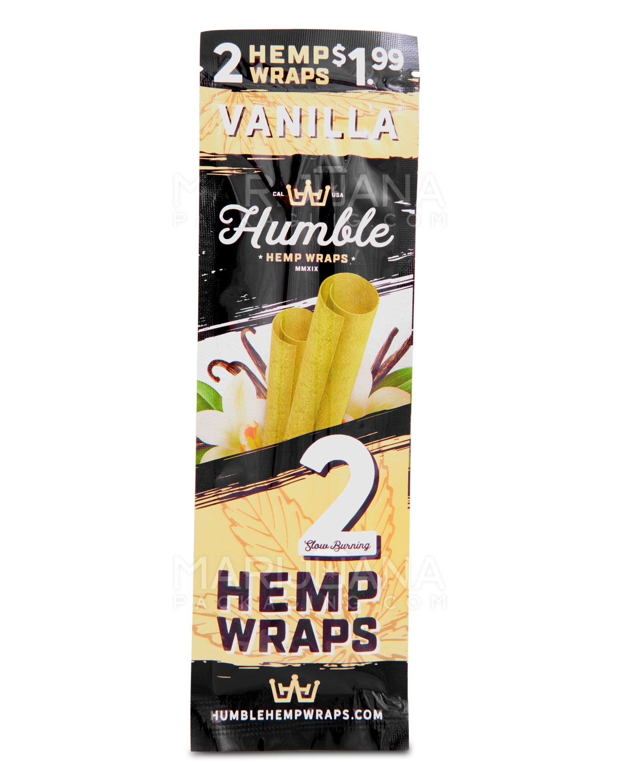 HUMBLE | 'Retail Display' Natural Hemp Blunt Wraps | 108mm - Vanilla - 25 Count - 2