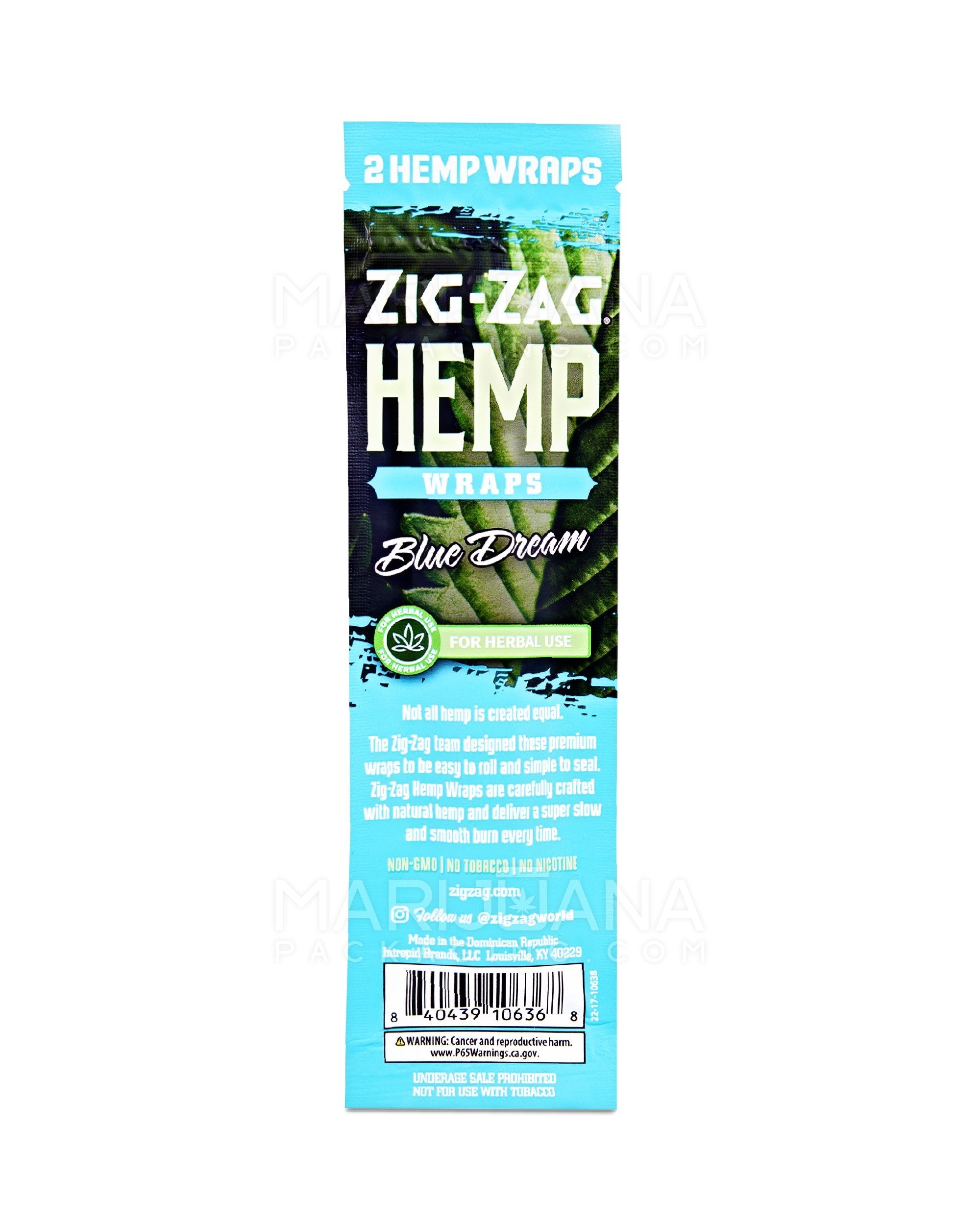 ZIG ZAG | 'Retail Display' Natural Hemp Wraps | 106mm - Blue Dream - 25 Count - 3