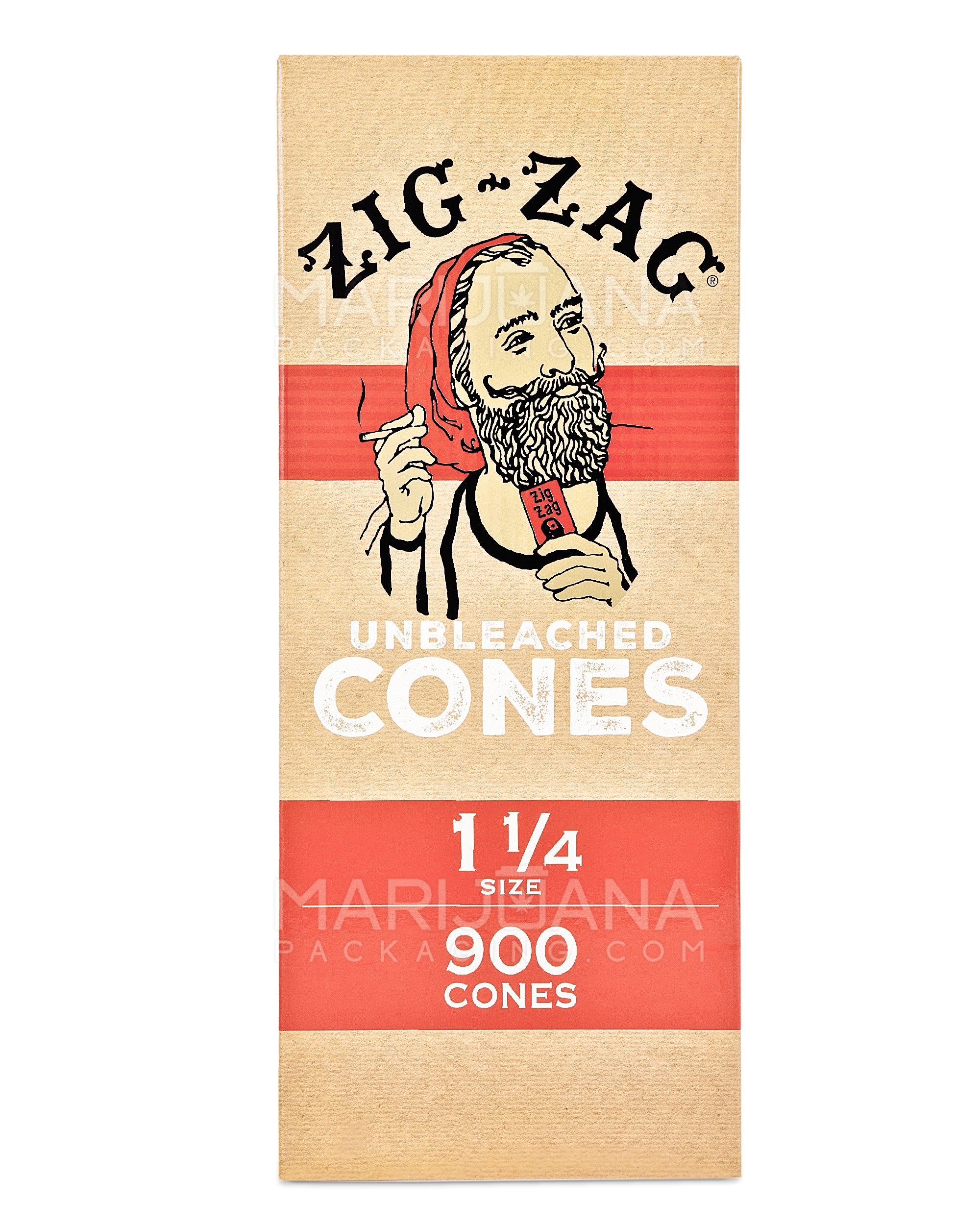 ZIG ZAG | 1 1/4 Size Pre-Rolled Cones | 84mm - Unbleached Paper - 900 Count - 4