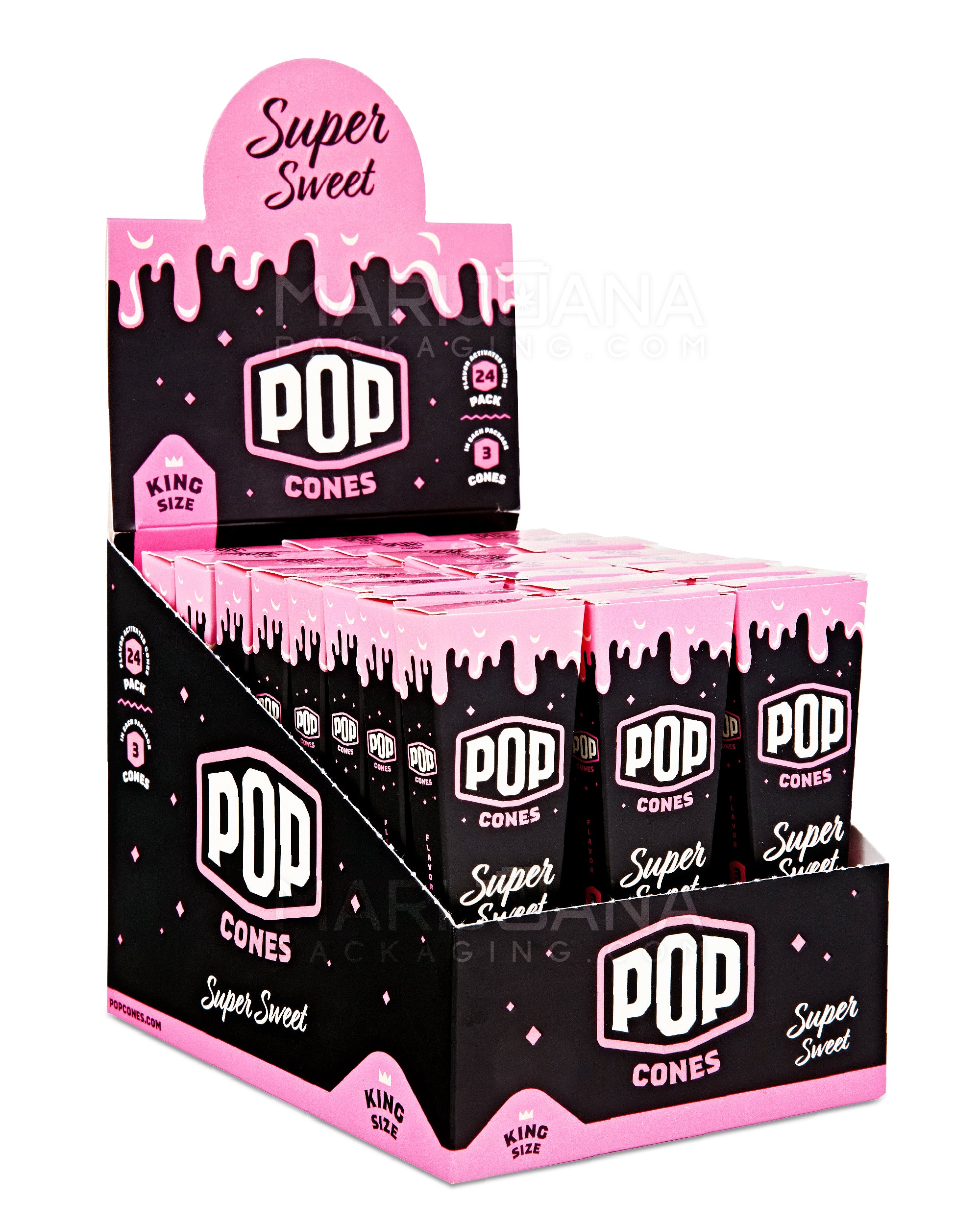 POP CONES | 'Retail Display' King Size Pre-Rolled Cones | 109mm - Super Sweet - 24 Count - 1