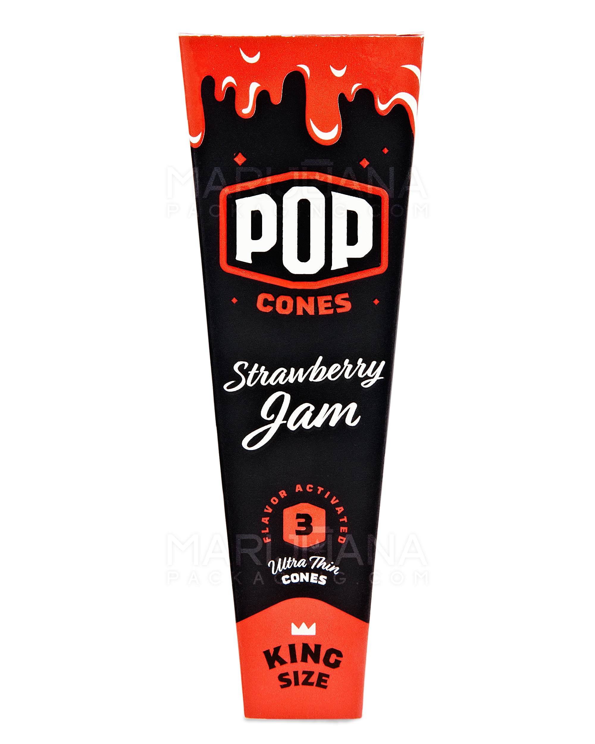 POP CONES | 'Retail Display' King Size Pre-Rolled Cones | 109mm - Strawberry Jam - 24 Count - 2