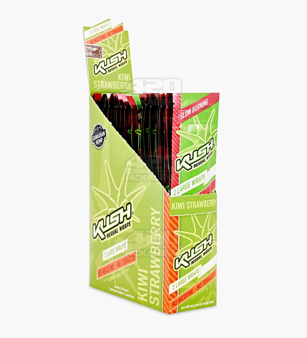 Kush Kiwi Strawberry Super Seal Herbal Hemp Wraps 25/Box - 1