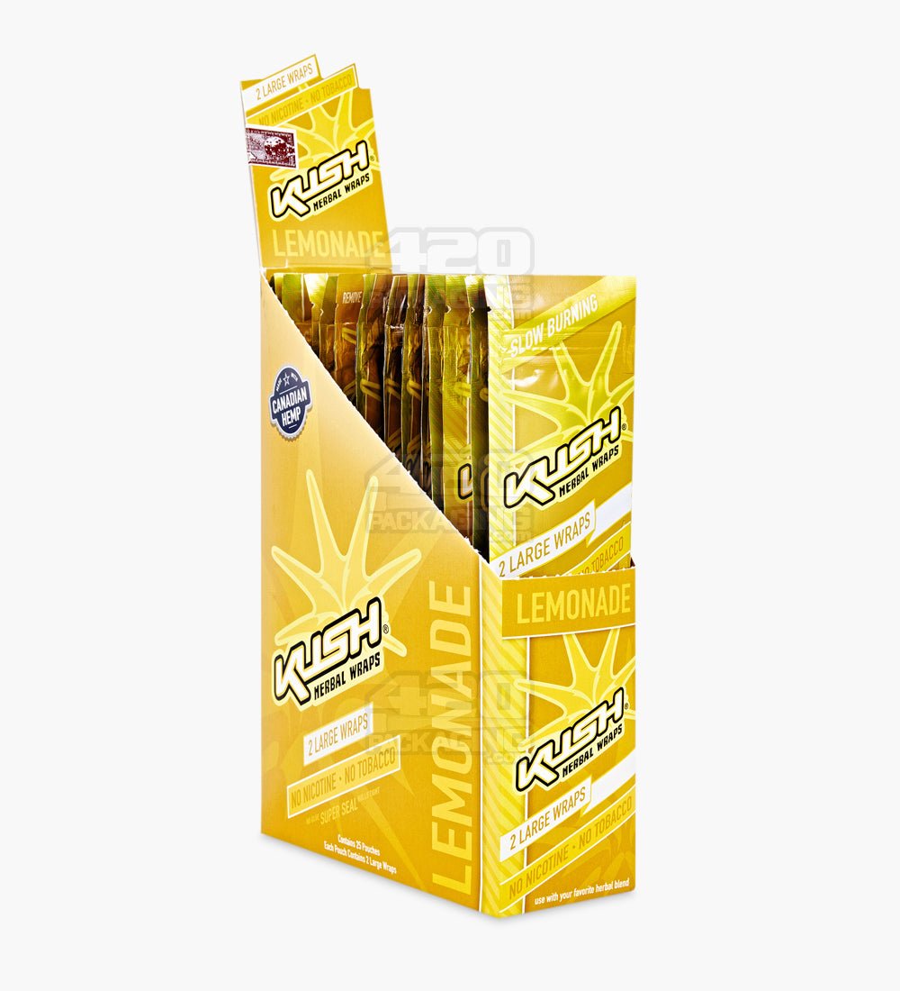 Kush Lemonade Super Seal Herbal Hemp Wraps 25/Box - 1