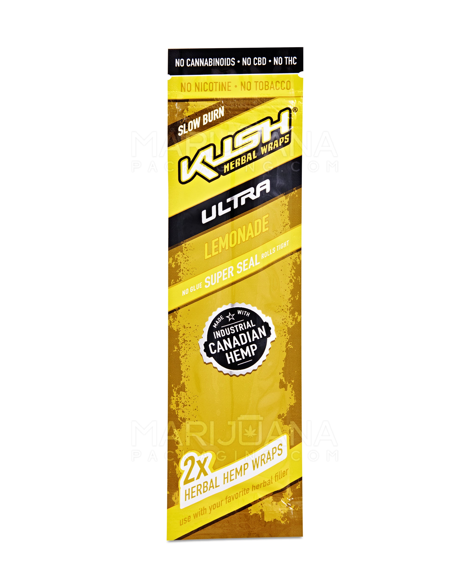 KUSH | 'Retail Display' Ultra Herbal Hemp Wraps | 121mm - Lemonade - 25 Count - 2