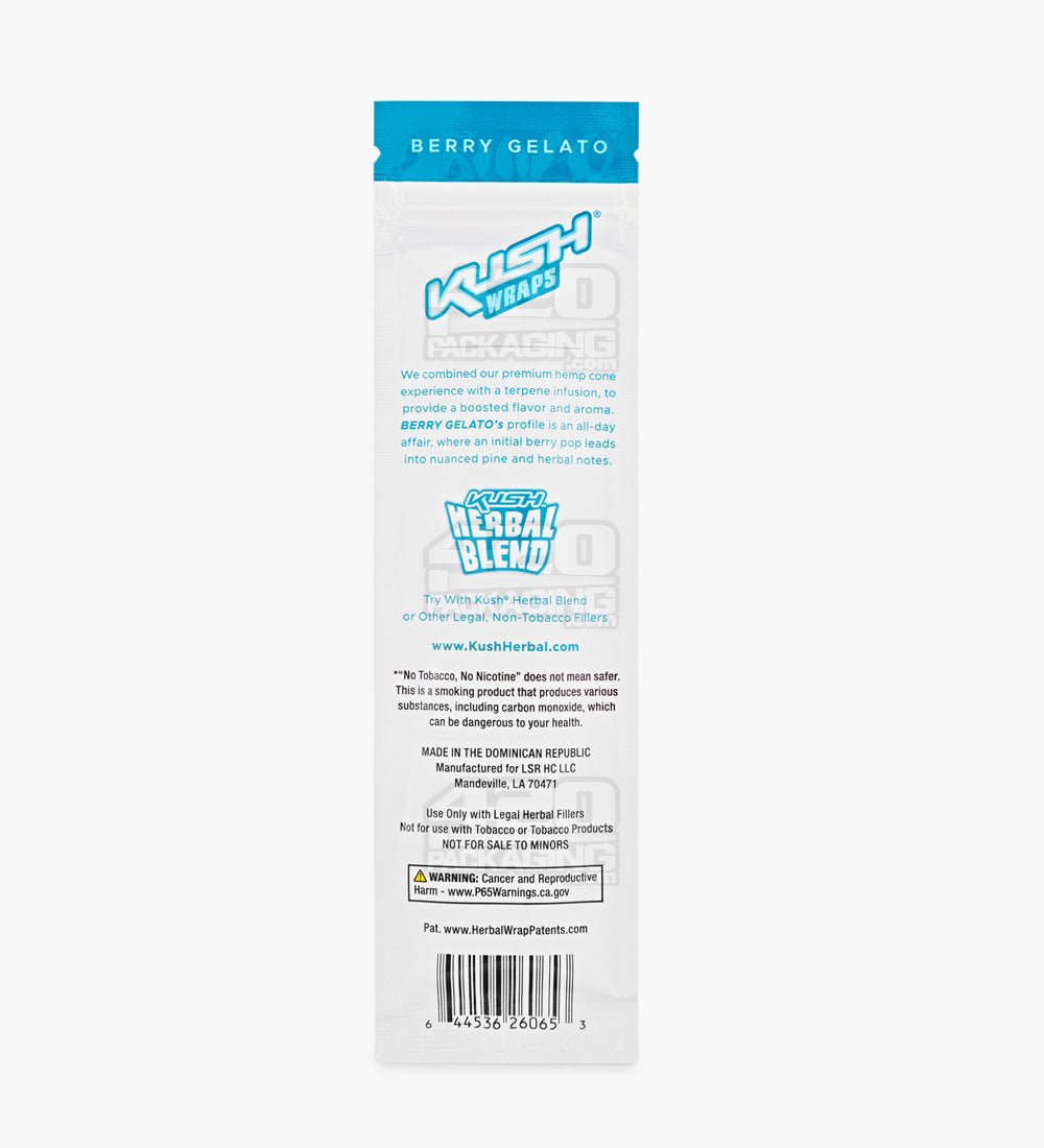 Kush Berry Gelato Terpene Infused Herbal Hemp Wraps 15/Box - 3