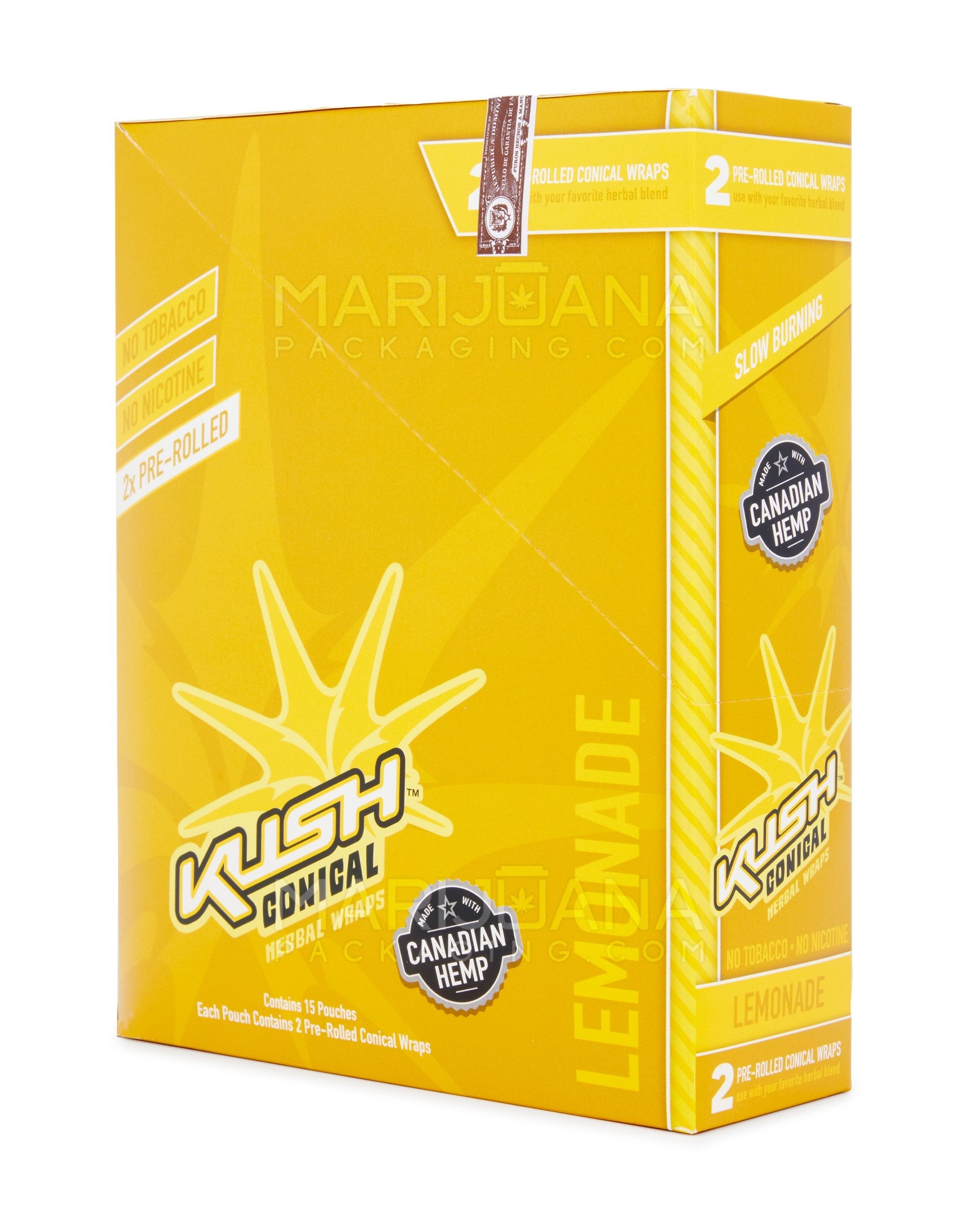 KUSH | 'Retail Display' Pre Rolled Herbal Conical Wraps | 157mm - Lemonade - 15 Count - 4