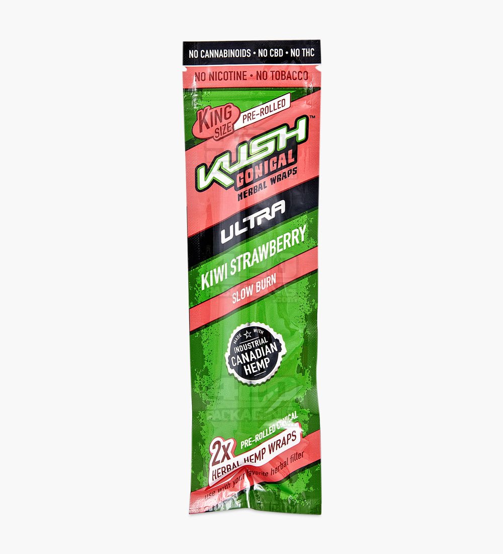 Kush Kiwi Strawberry Ultra Herbal Hemp Conical Wraps 15/Box - 2