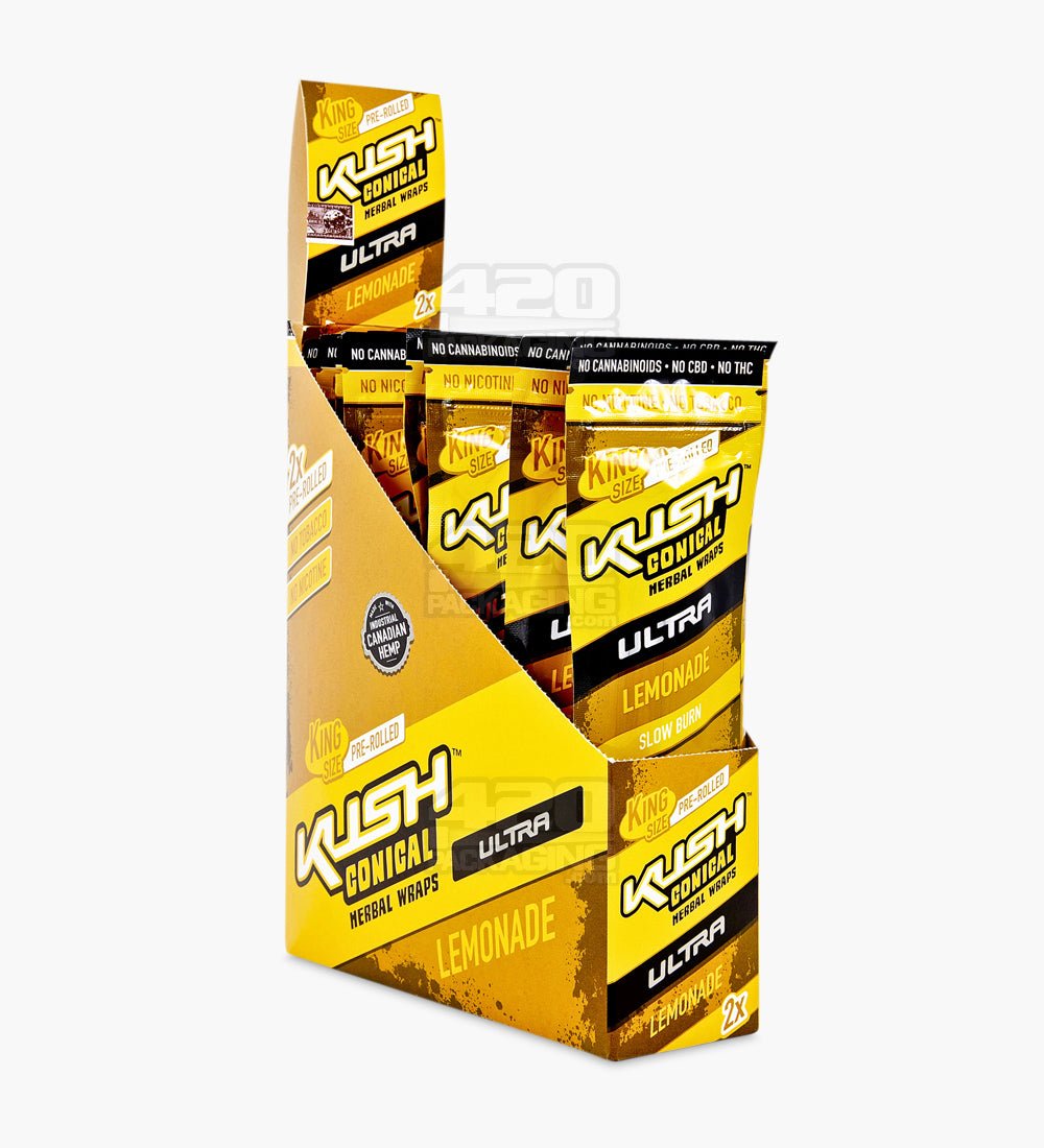 Kush Lemonade Ultra Herbal Hemp Conical Wraps 15/Box - 1