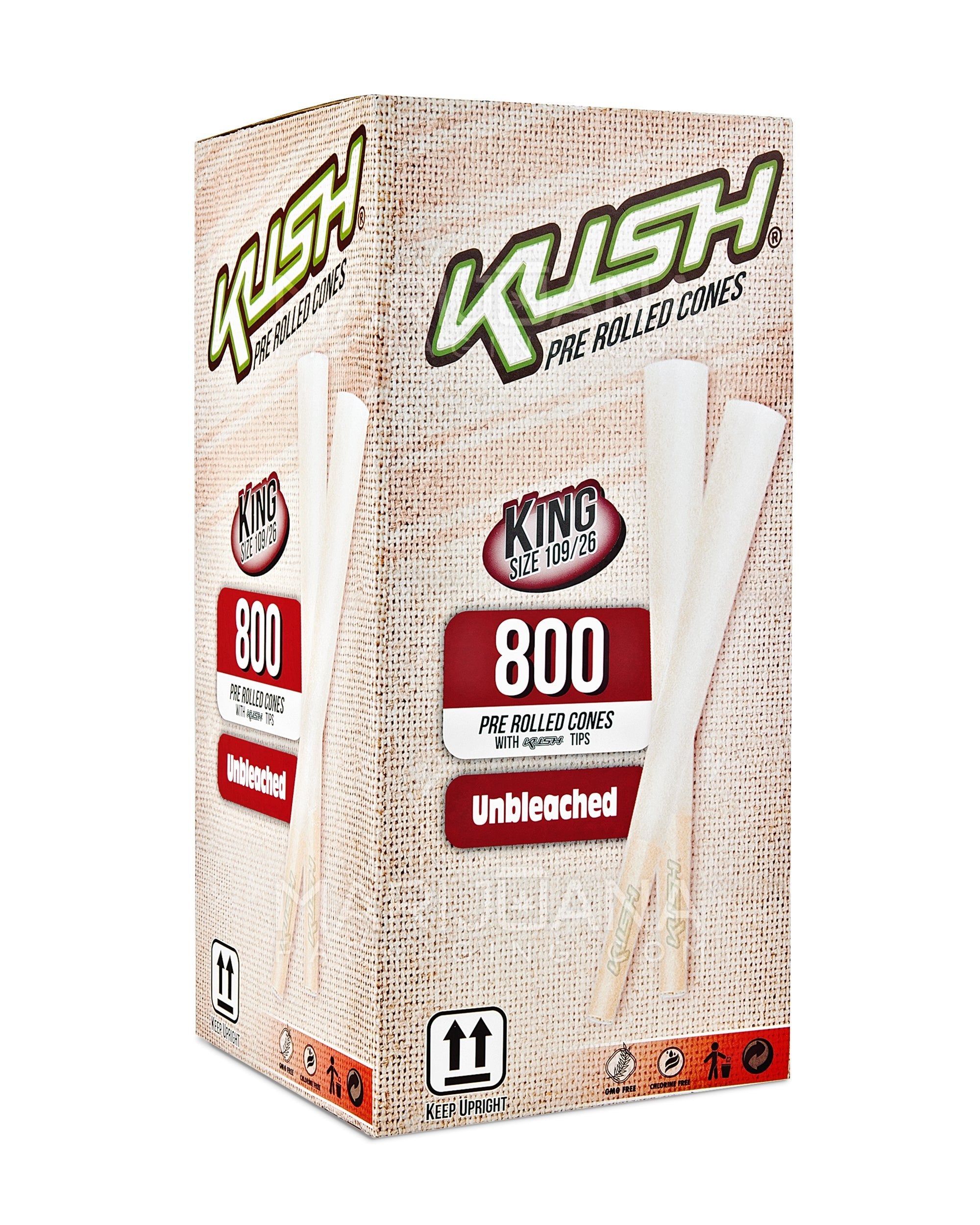 OCB 109mm King Sized Virgin Pre Rolled Unbleached Paper Cones 800/Box