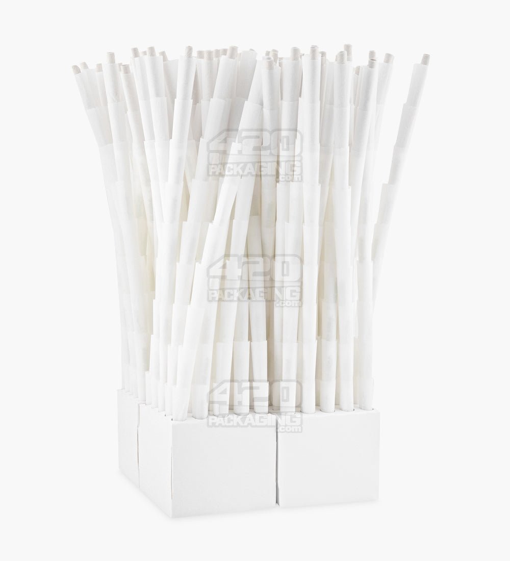 Kush 84mm 1 1/4 Size Bleached White Pre Rolled Cones w/ Filter Tip 900/Box - 2