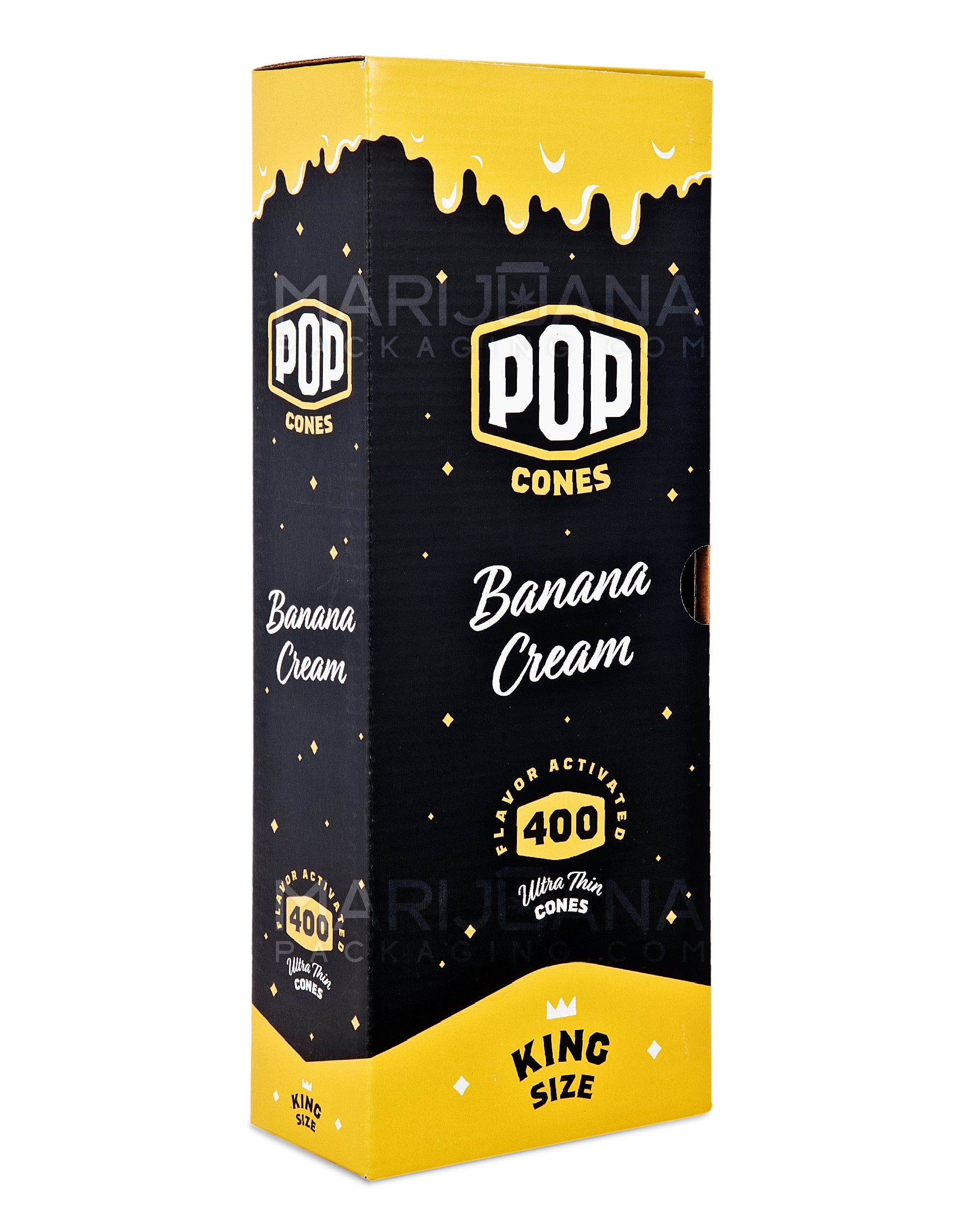 POP CONES | King Size Unbleached Pre-Rolled Cones | 109mm - Banana Cream - 400 Count - 1