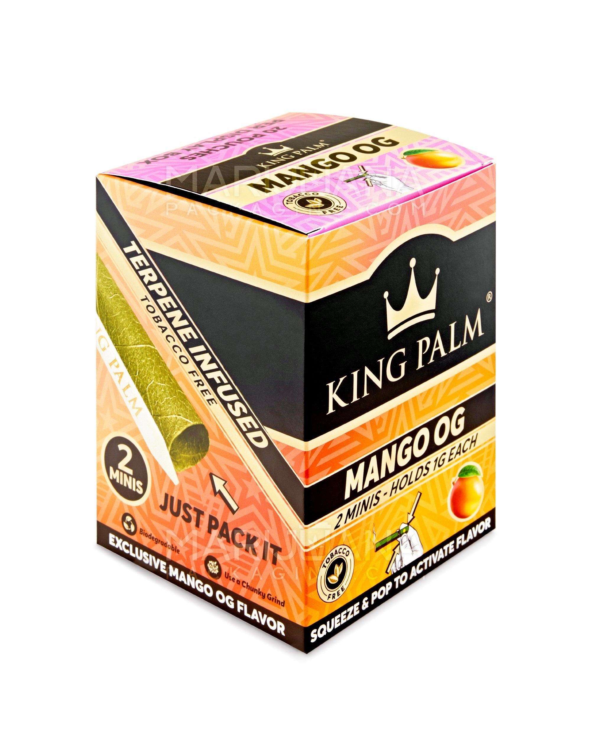 KING PALM | 'Retail Display' Mini Green Natural Leaf Blunt Wraps | 84mm - Mango OG - 20 Count - 2