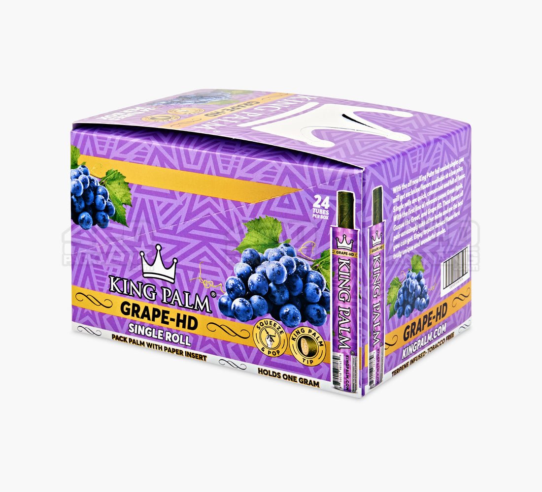 King Palm Grape HD Natural Mini Leaf Tube Wraps 24/Box - 3