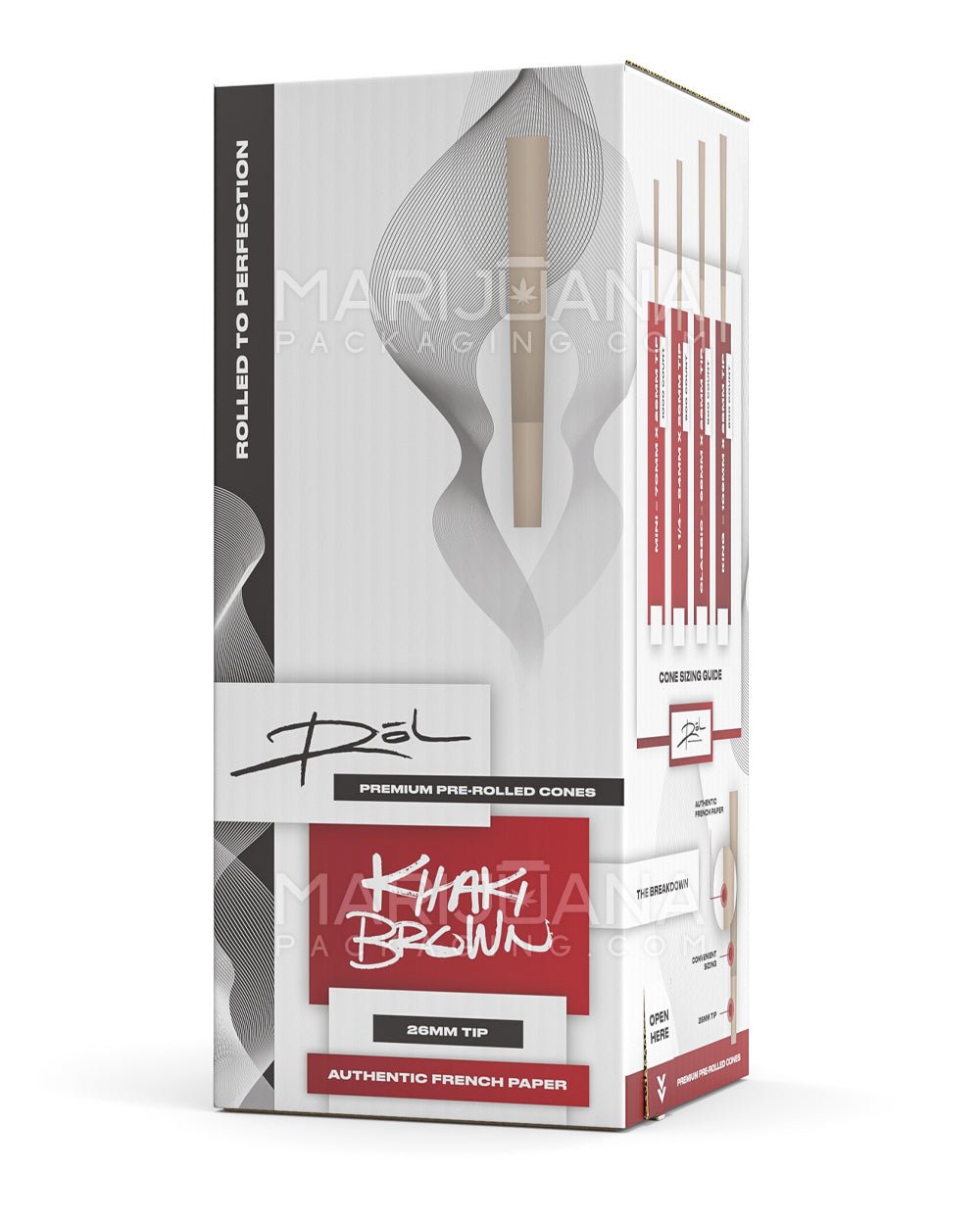ROL | 1 1/4th Size Pre-Rolled Cones | 84mm - Khaki Brown Paper - 900 Count - 2