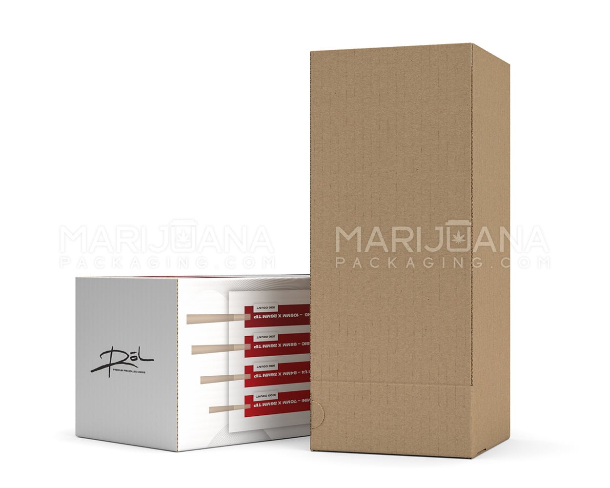 ROL | 1 1/4th Size Pre-Rolled Cones | 84mm - Khaki Brown Paper - 900 Count - 9