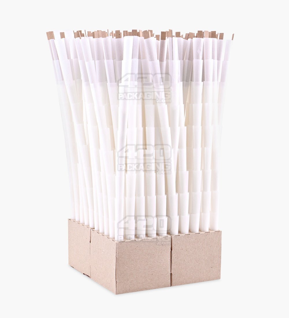 The Original Cones 98mm 98 Special Size Bleached White Paper Pre Rolled Cones w/ Filter Tip 1000/Box - 2