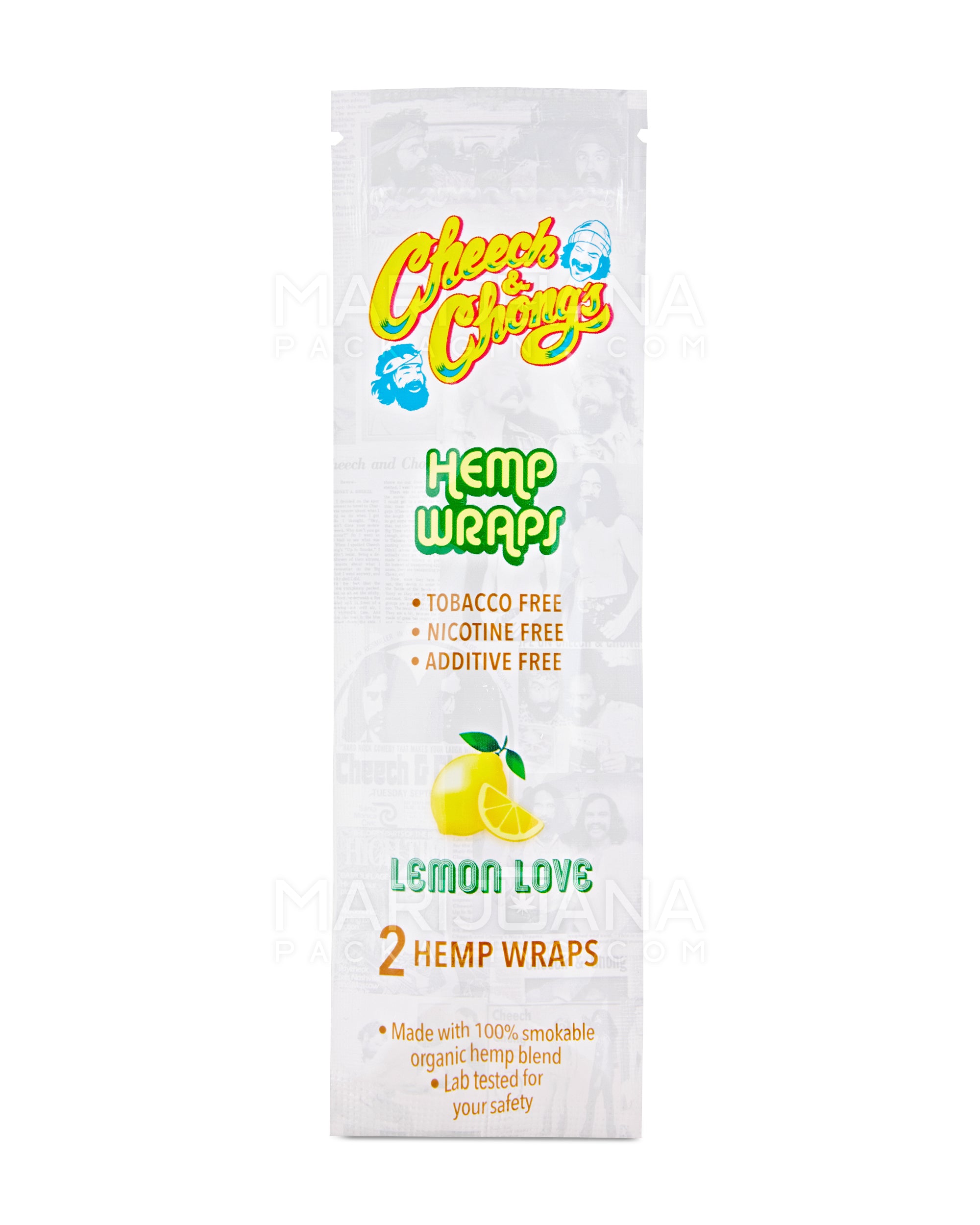 CHEECH & CHONG'S | 'Retail Display' Organic Hemp Blunt Wraps | 109mm - Lemon Love - 25 Count