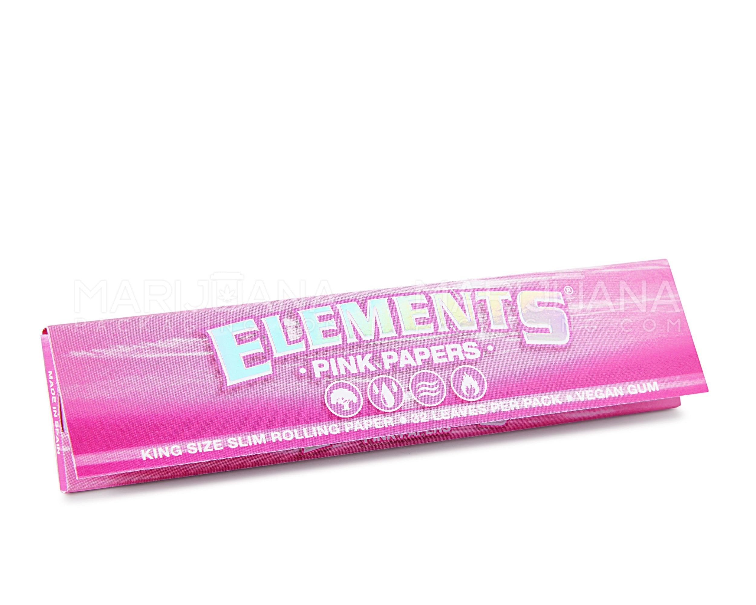 ELEMENTS | 'Retail Display' King Size Slim Ultra Thin Rolling Papers | 116mm - Pink Rice Paper - 50 Count - 2