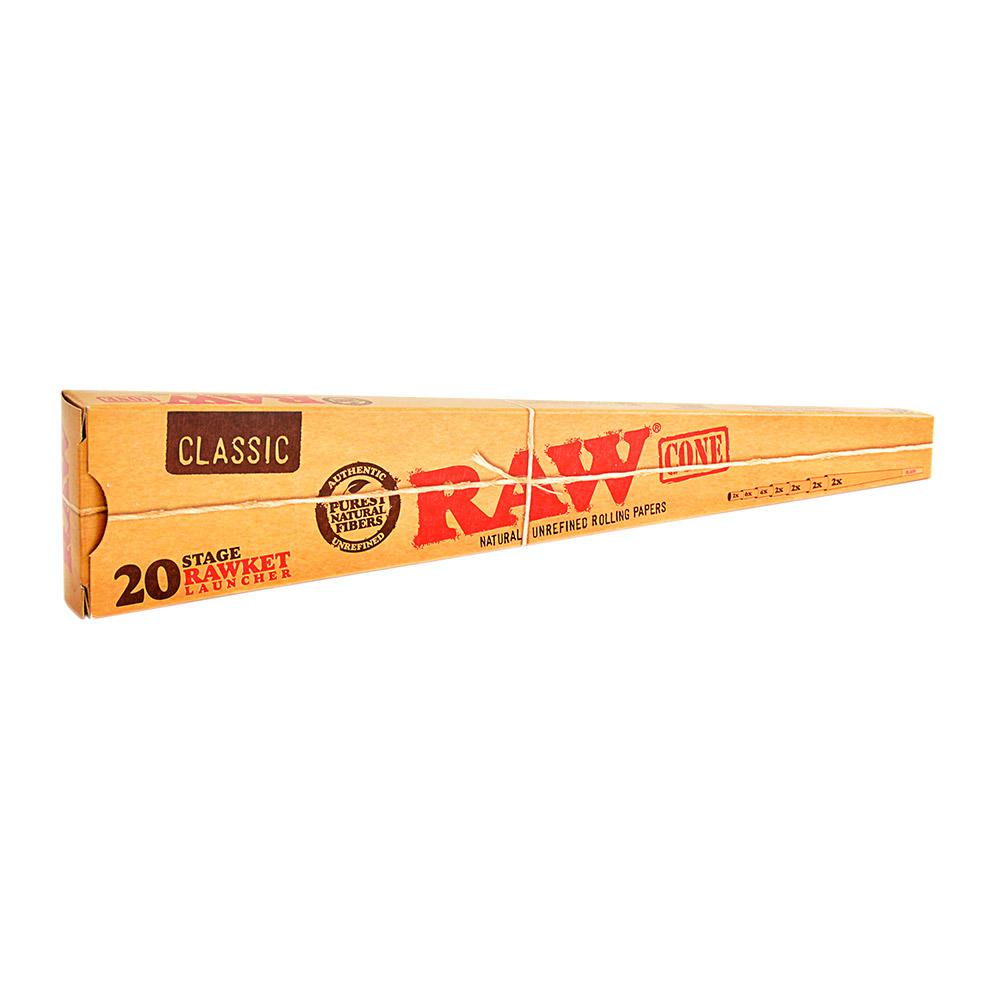 RAW | Classic 20 Stage Rawket Launcher Pre-Rolled Cones | 7 Sizes - Hemp Paper - 20 Count - 1