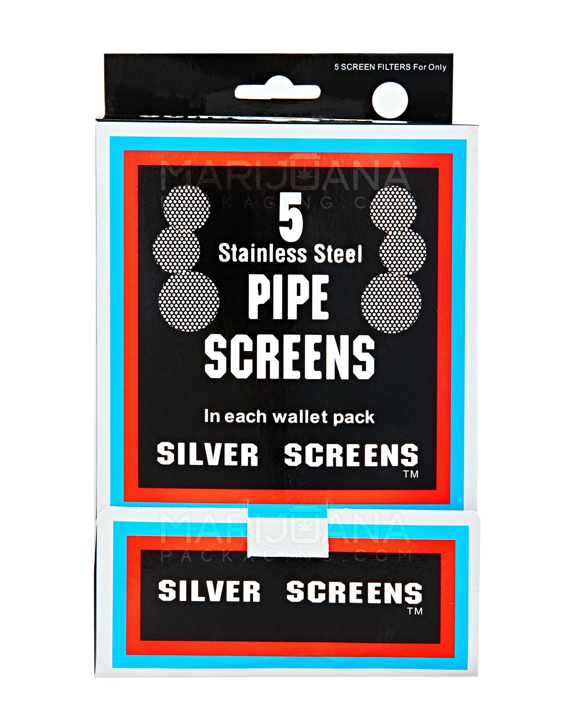 Retail Display | 5 Pack Pipe Screens | 3/4" Diameter - Assorted Metal - 100 Count - 2