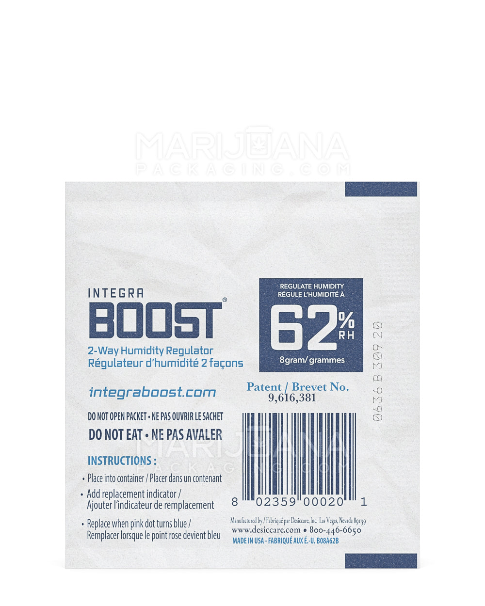 INTEGRA | Boost Humidity Pack | 8 Grams - 62% - 50 Count - 3
